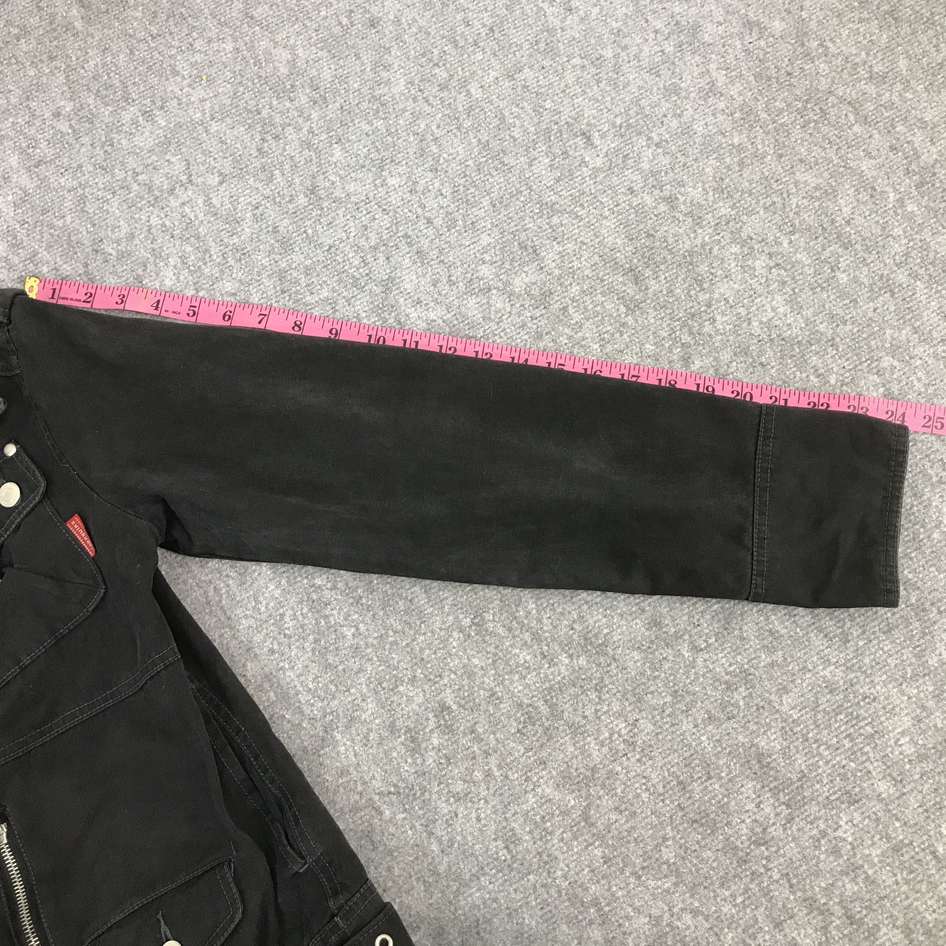 If Six Was Nine × Japanese Brand × Le Grande Bleu (L.G.B.) BLACK PUNK ALGON QUINS JAPAN STYLE DENIM JACKET Size US S / EU 44-46 / 1 - 6 Thumbnail