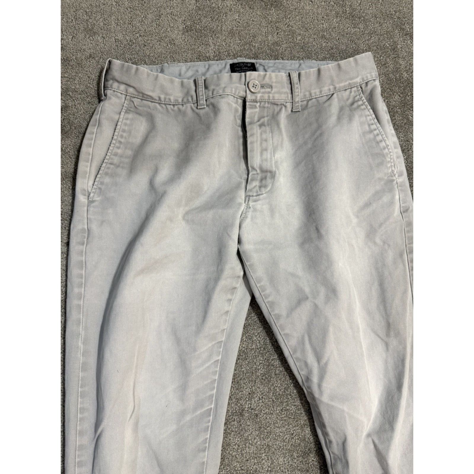 J.Crew J.Crew Slim Fit Chino Pants Adult 30x30 Gray Solid Button Zip Mens Size US 30 / EU 46 - 4 Thumbnail