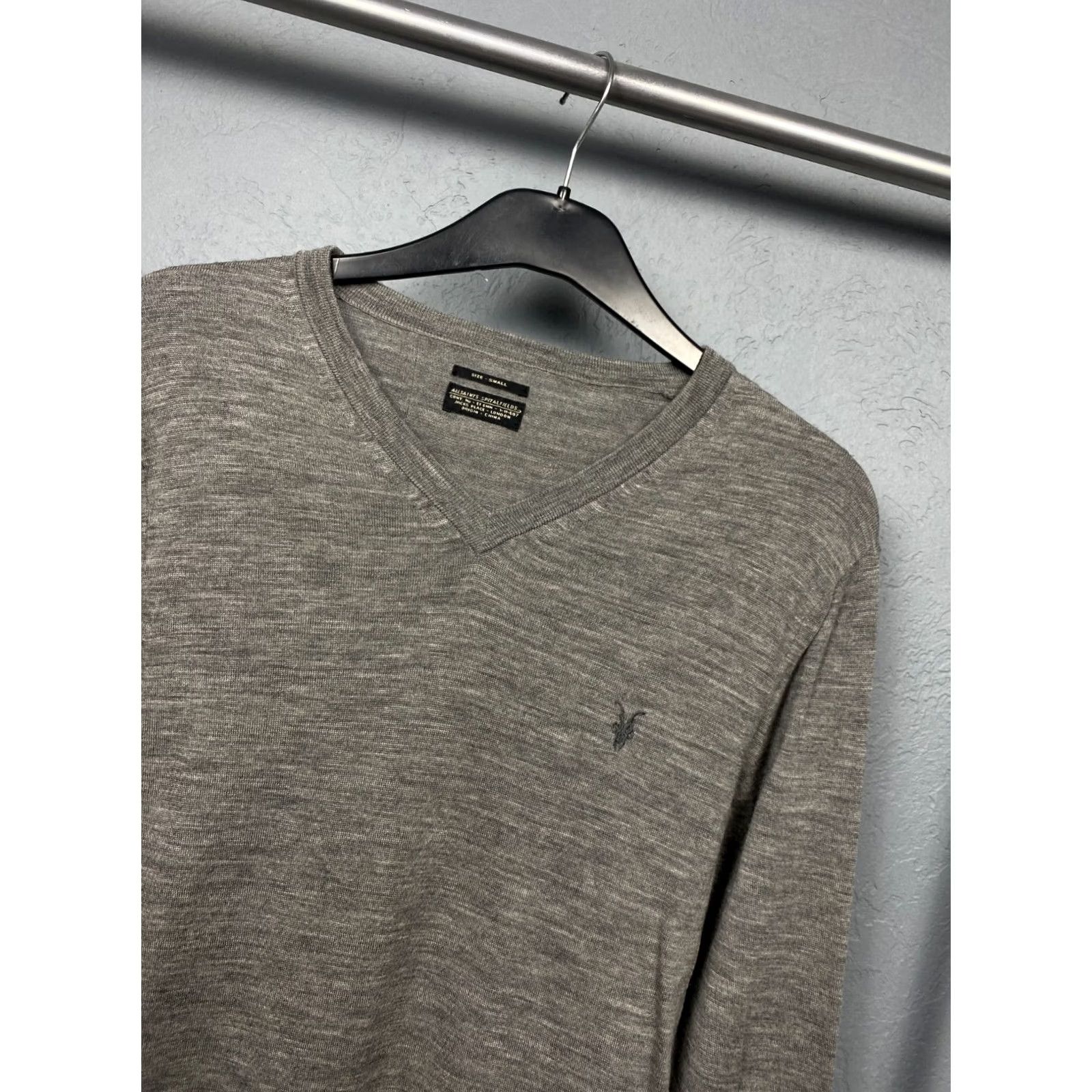 Allsaints Allsaints Mens V-Neck Merino Wool Knit Sweater Size S Gray Wool V-Neck Pullover Men XS? Size US S / EU 44-46 / 1 - 2 Thumbnail