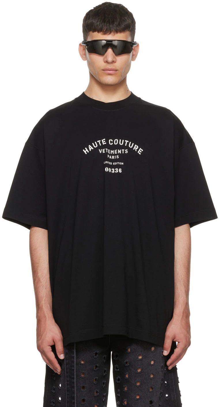 Vetements Black Haute Couture Logo Oversized T-shirt Size US XS / EU 42 / 0 - 2 Thumbnail