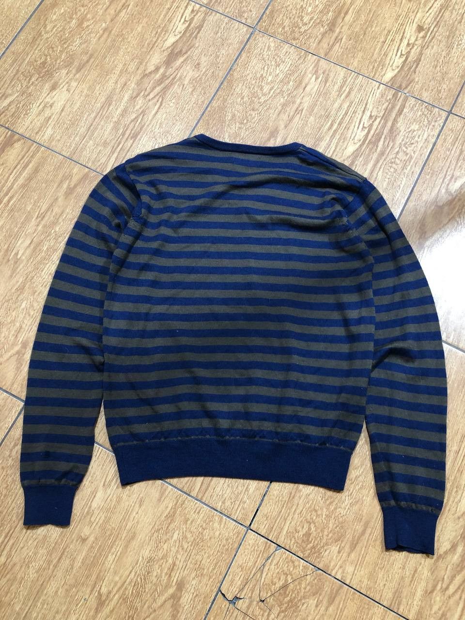 Fred Perry Fred Perry Mens Striped Jumper V-Neck Pullover Size US L / EU 52-54 / 3 - 5 Thumbnail