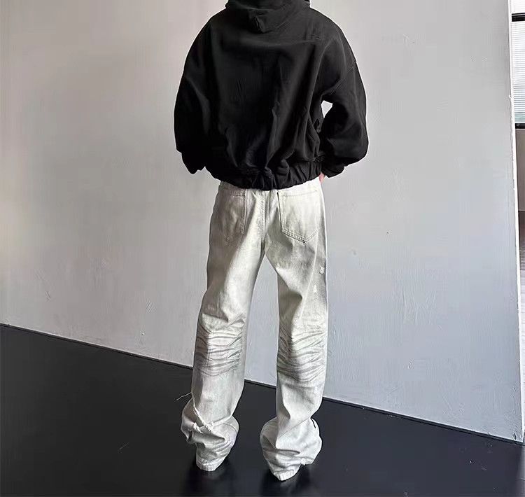 Japanese Brand × Vintage Vintage Street Washed Dirty Dye Design White Jeans Size US 30 / EU 46 - 3 Thumbnail