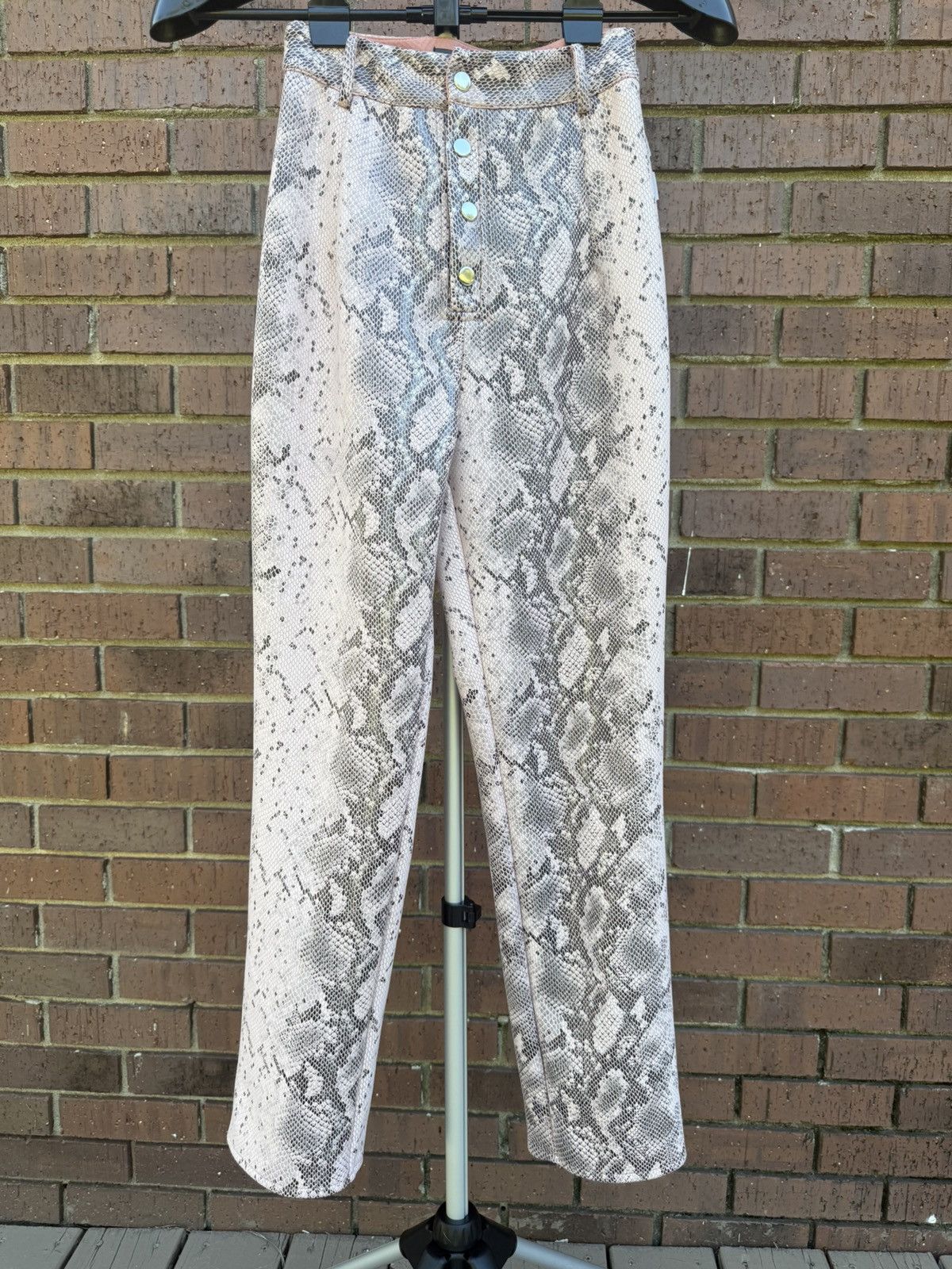 Missguided Missguided High Waist Pink Faux Snakeskin Reptile Pants Size 26" / US 2 / IT 38 - 1 Thumbnail