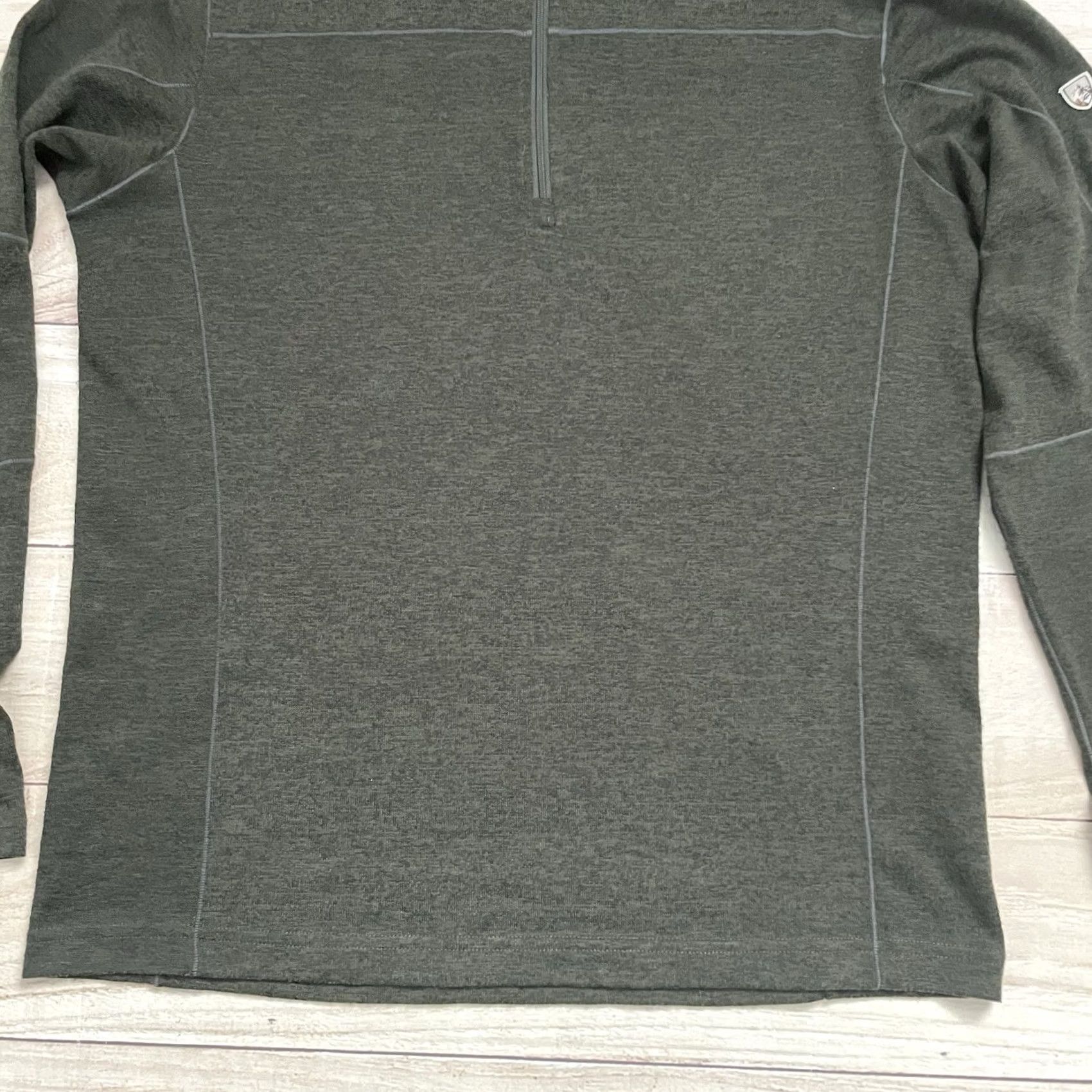 Vintage Kuhl Solid Green Fleece Ryzer Pullover 1/4 Quarter Zip Sweater Men Large Size US L / EU 52-54 / 3 - 3 Thumbnail
