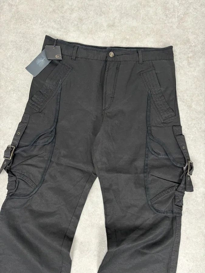Just Cavalli 2000s Cavalli Black Avant-Garde Cargo Pants Size US 32 / EU 48 - 5 Thumbnail
