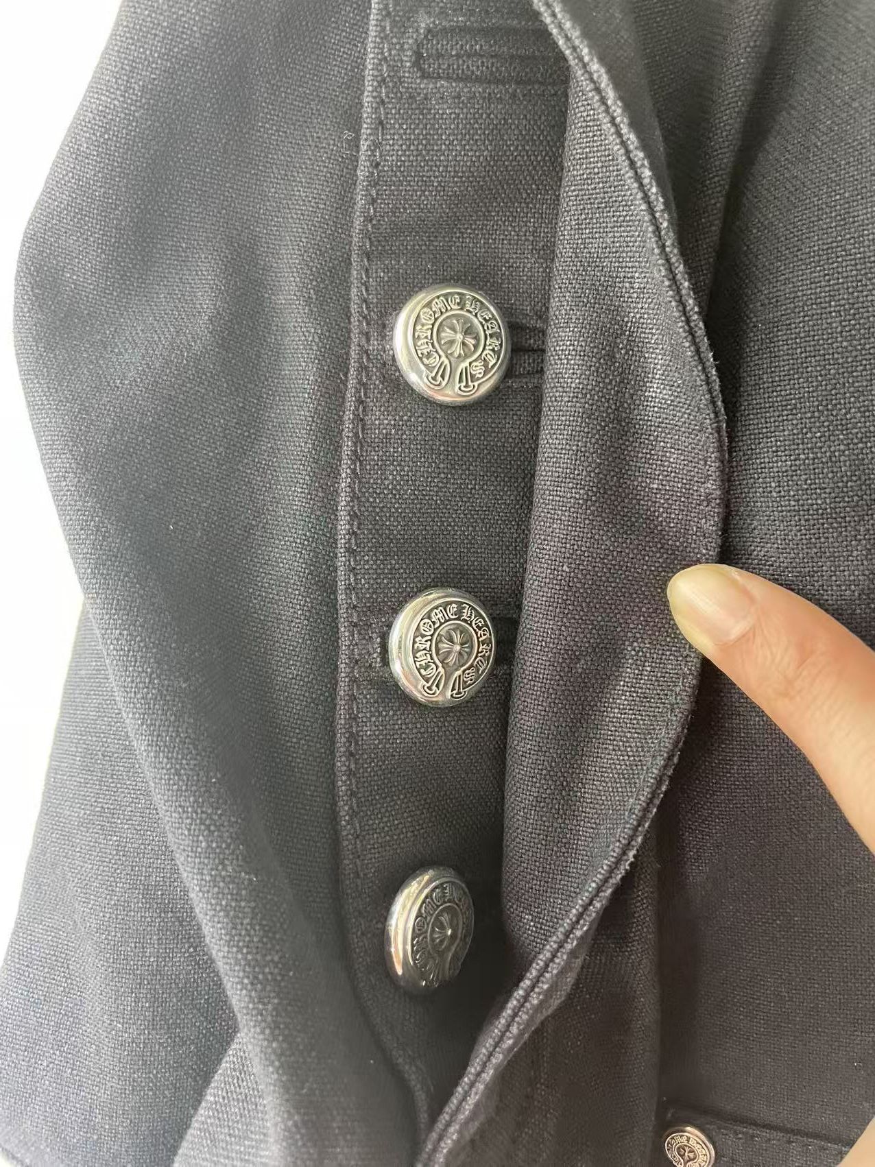 Chrome Hearts Chrome Hearts Black Cross Leather Patch Silver Button Shorts Size US 34 / EU 50 - 13 Thumbnail