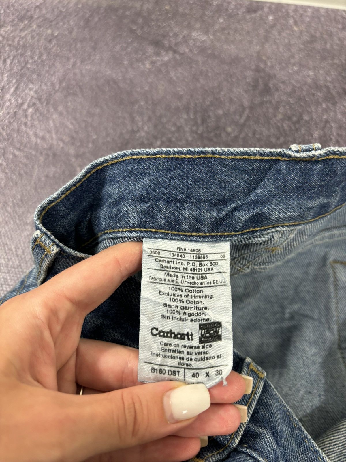 Carhartt Vintage 90s Carhartt USA Work Blue Denim Skate Baggy Jeans Size US 40 / EU 56 - 14 Thumbnail