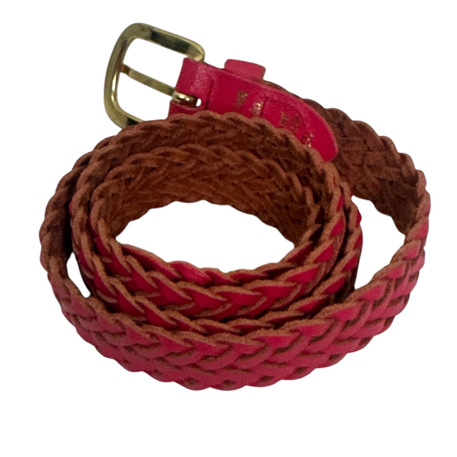 Vintage Vintage 80s Capezio Hot Pink Braided Leather Belt M/L Size ONE SIZE - 5 Thumbnail
