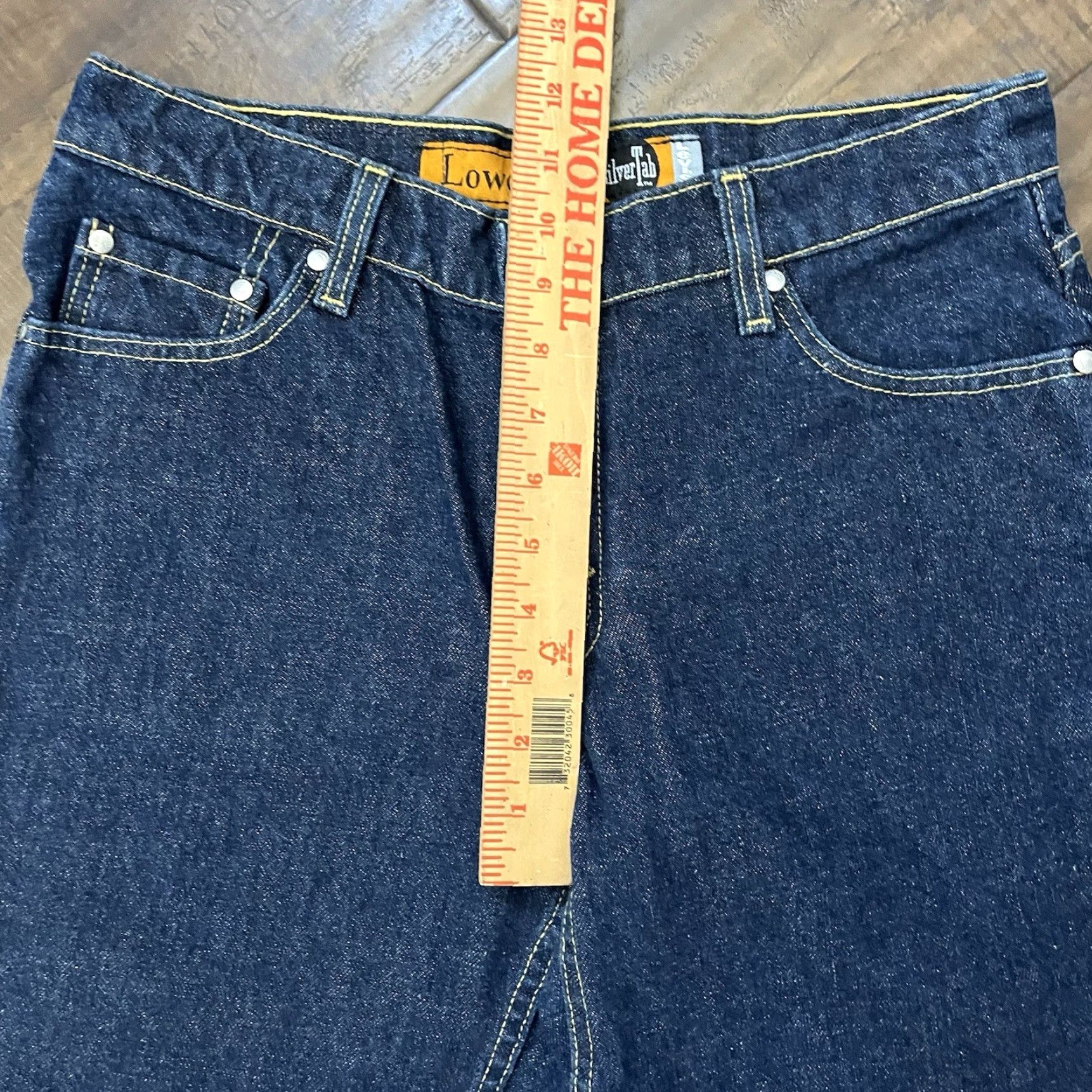 Denime VINTAGE Levi's SilverTab Denim Jeans Womens Medium 30 In Waist 31 In Inseam 90s Dark Blue Straight 665 USA Size 32" / US 10 / IT 46 - 4 Thumbnail