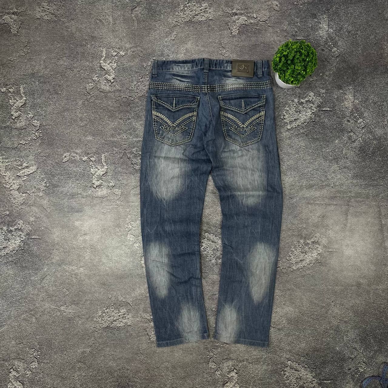 Vintage Y2K Kosmo Lupo Jeans Denim Washed Embroidered Logo Size US 32 / EU 48 - 1 Thumbnail