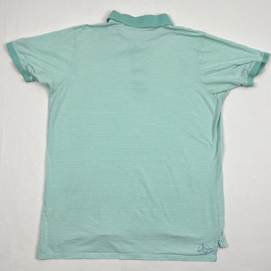 Vintage VINTAGE B. Draddy Polo Shirt Mens L Green Striped Rehoboth Beach Golf Performance Sport Size US L / EU 52-54 / 3 - 7 Thumbnail
