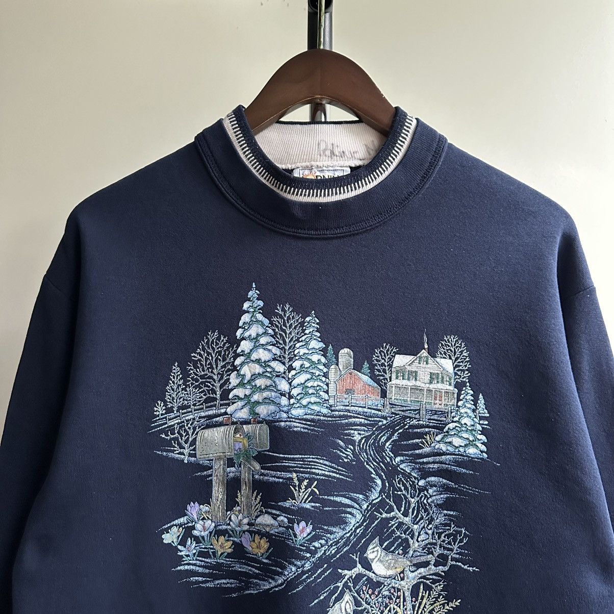Vintage Vintage 90s Morning Sun Winter Flowers Graphic Sweatshirt Size US M / EU 48-50 / 2 - 2 Thumbnail