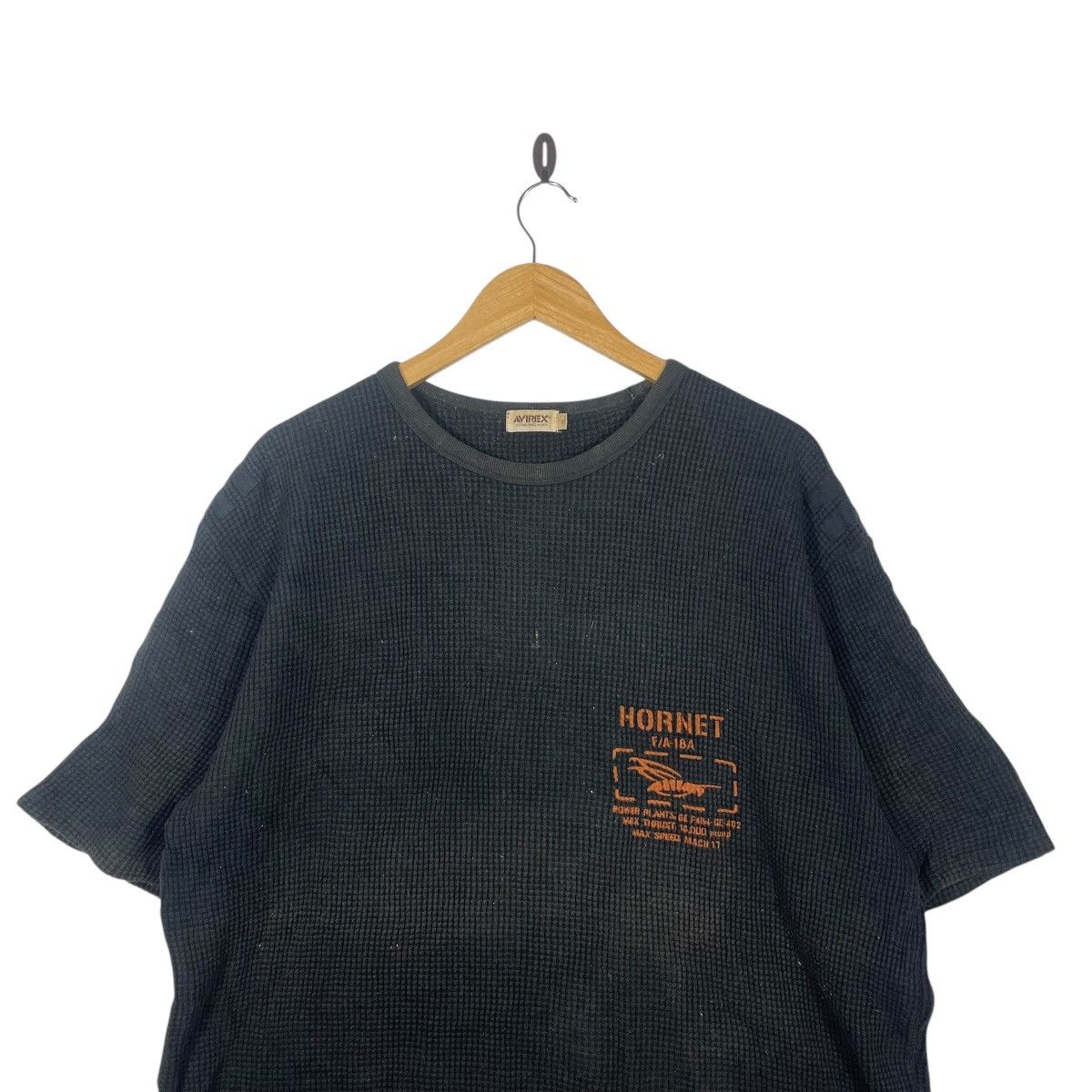 Avirex Vintage Avirex Hornet Waffle Knit T Shirt US Black Military Size US XXL / EU 58 / 5 - 2 Thumbnail