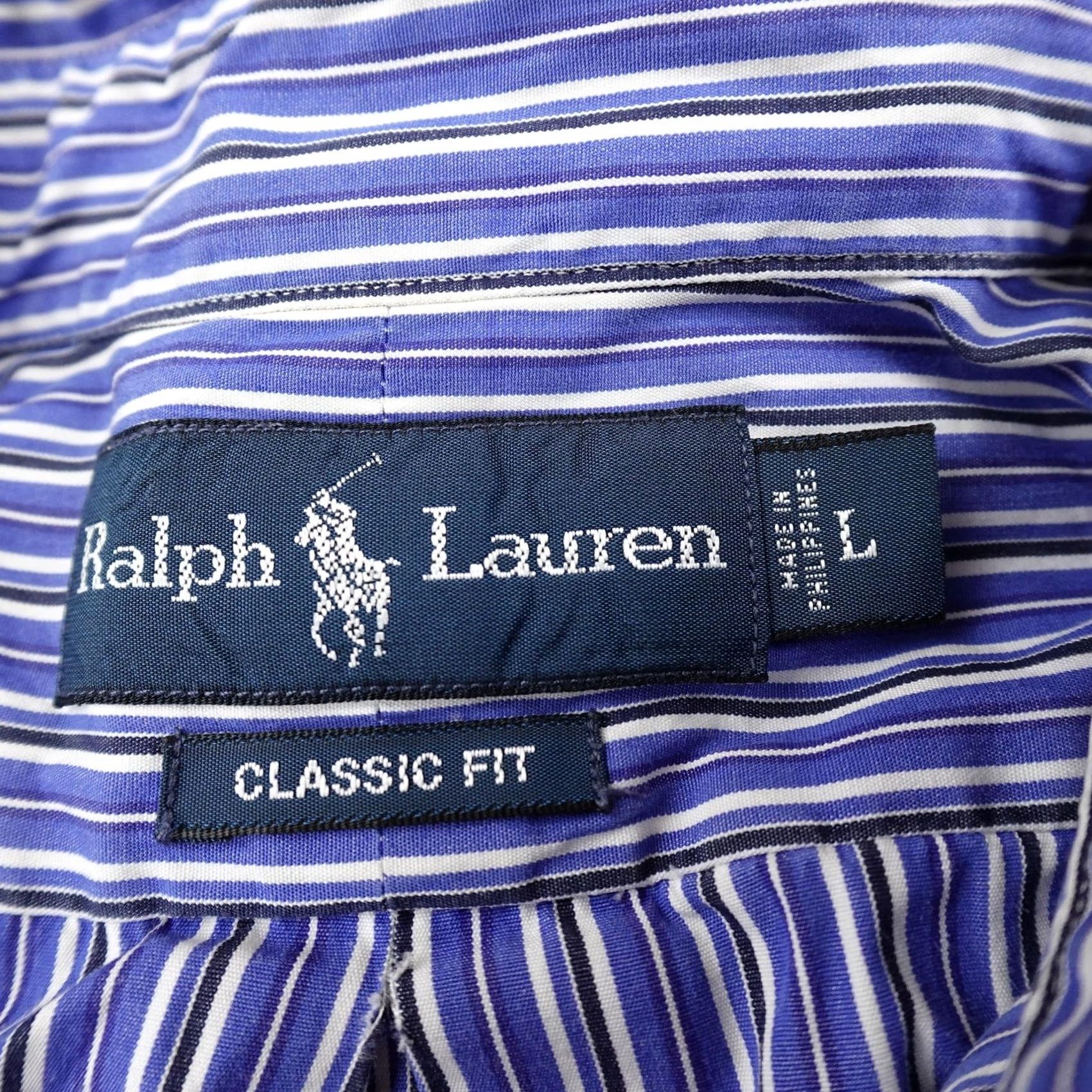 Ralph Lauren VINTAGE Ralph Lauren Shirt Mens L Blue Stripe Pony Button Up Long Sleeve Classic Top Size US L / EU 52-54 / 3 - 5 Thumbnail