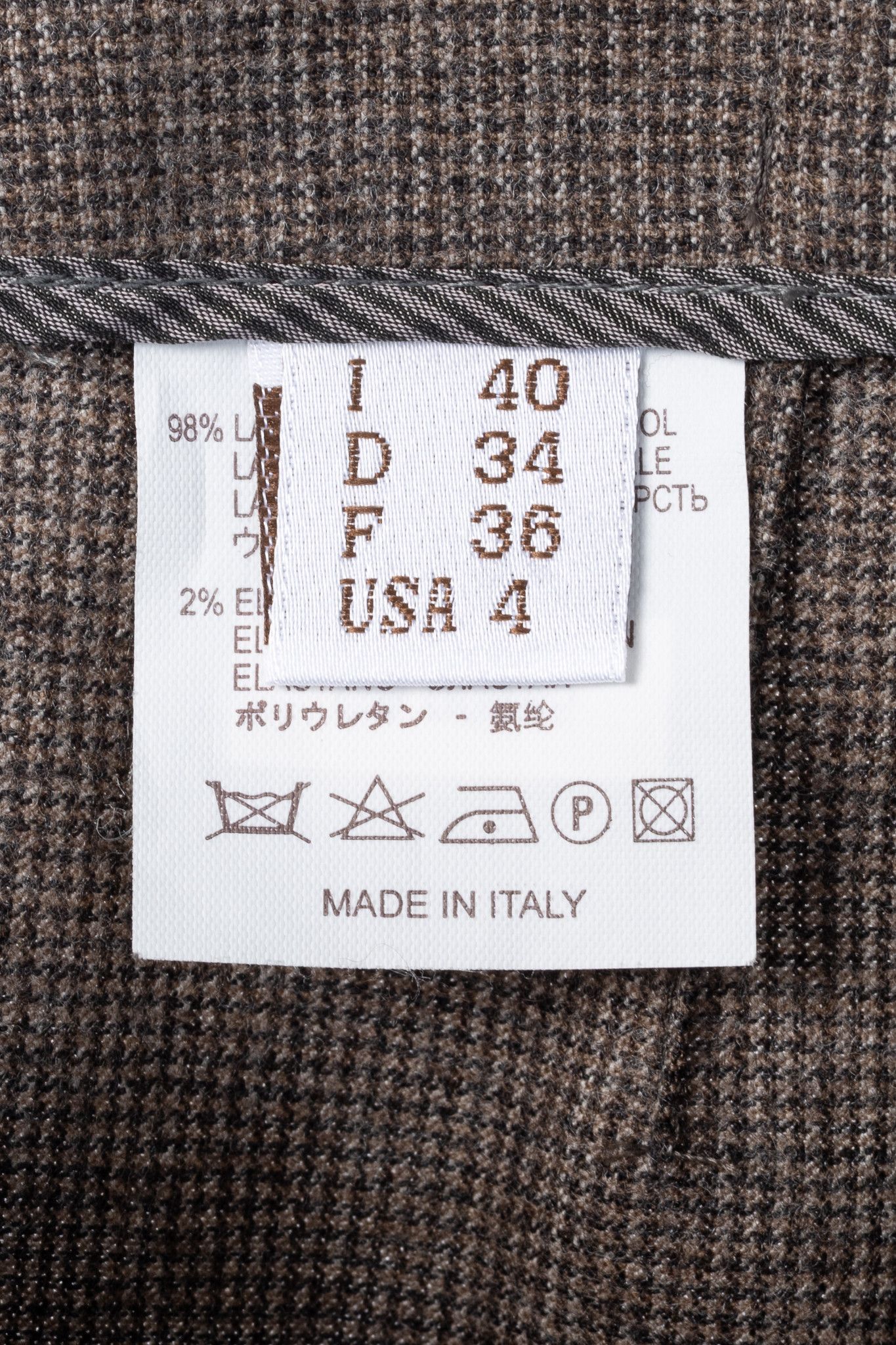 Brunello Cucinelli Brunello Cucinelli Brown Micro-Plaid Stretch-Wool Trousers Size 27" / US 4 / IT 40 - 8 Thumbnail