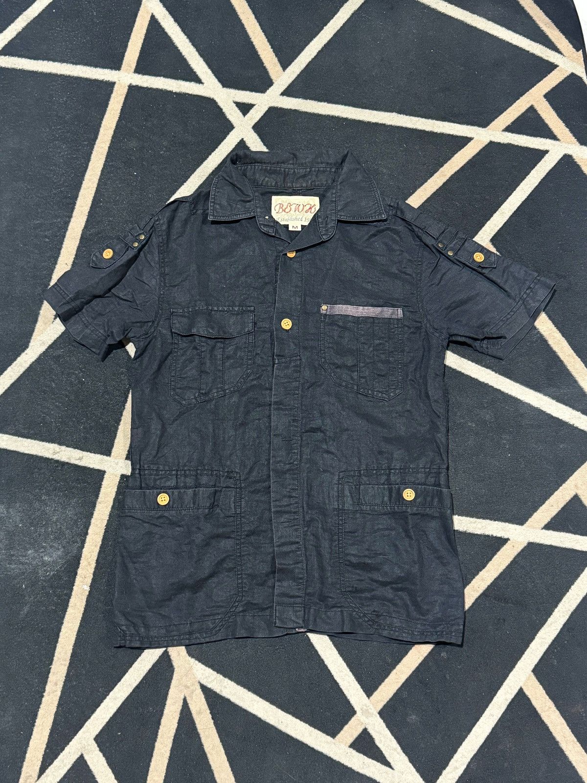Yohji Yamamoto Linen Button Down Shirt Multi Pocket Japanese styled Size US M / EU 48-50 / 2 - 1 Thumbnail
