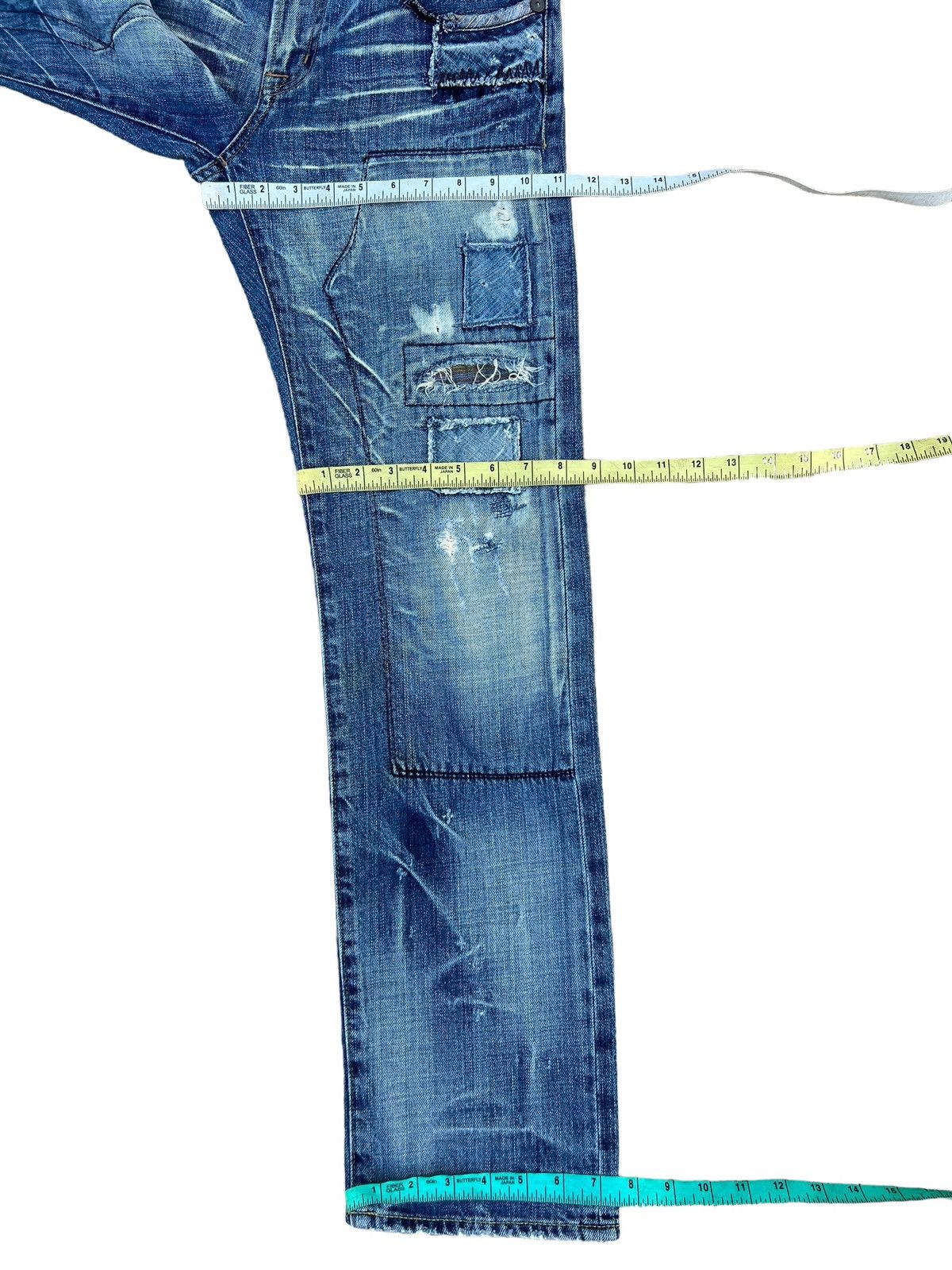 Vintage Bartack Japan Distressed Patchwork Boro Denim Jeans Size US 31 - 4 Thumbnail