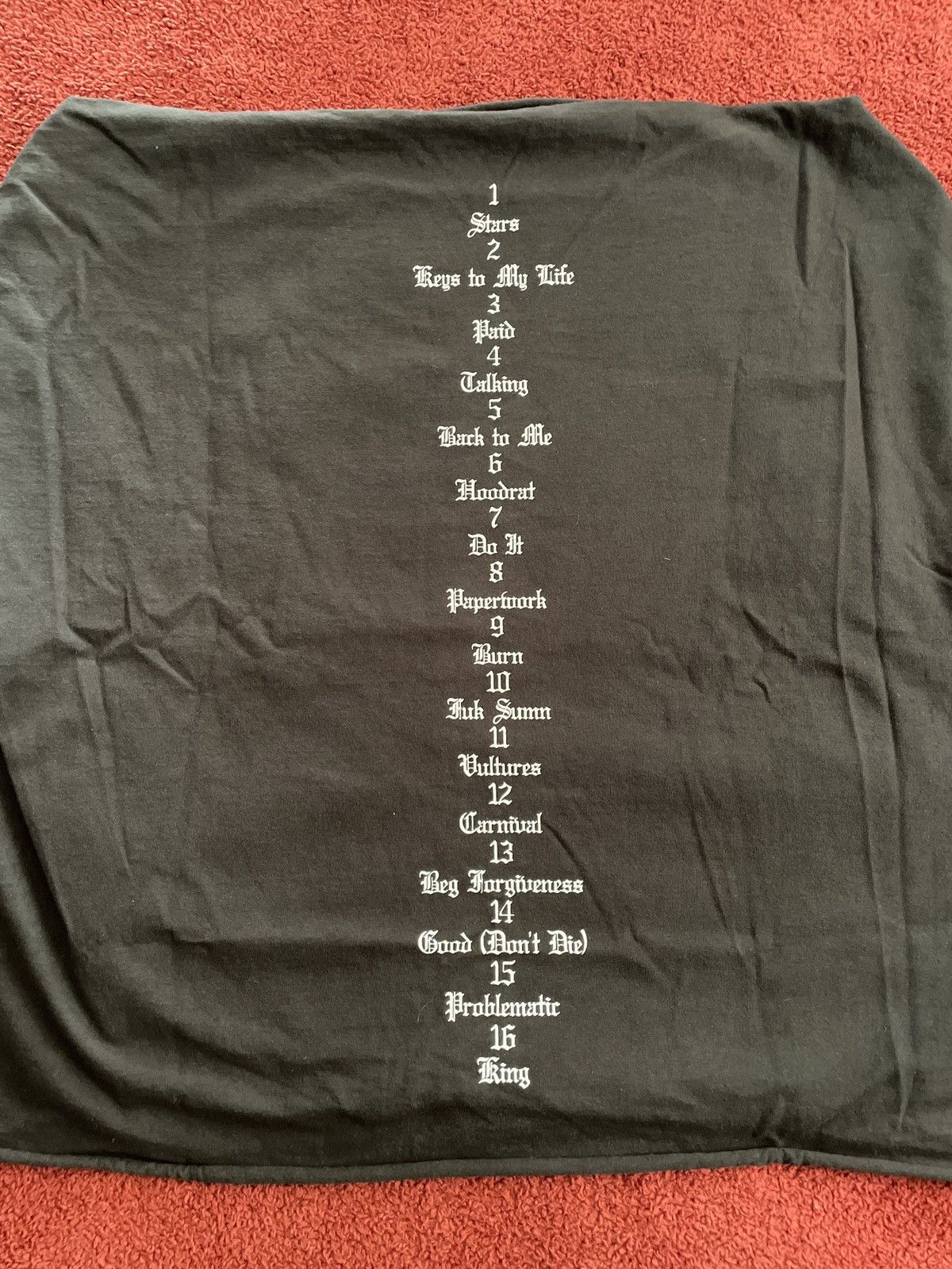 Kanye West Vultures 1 Track List Tee Size US L / EU 52-54 / 3 - 1 Thumbnail