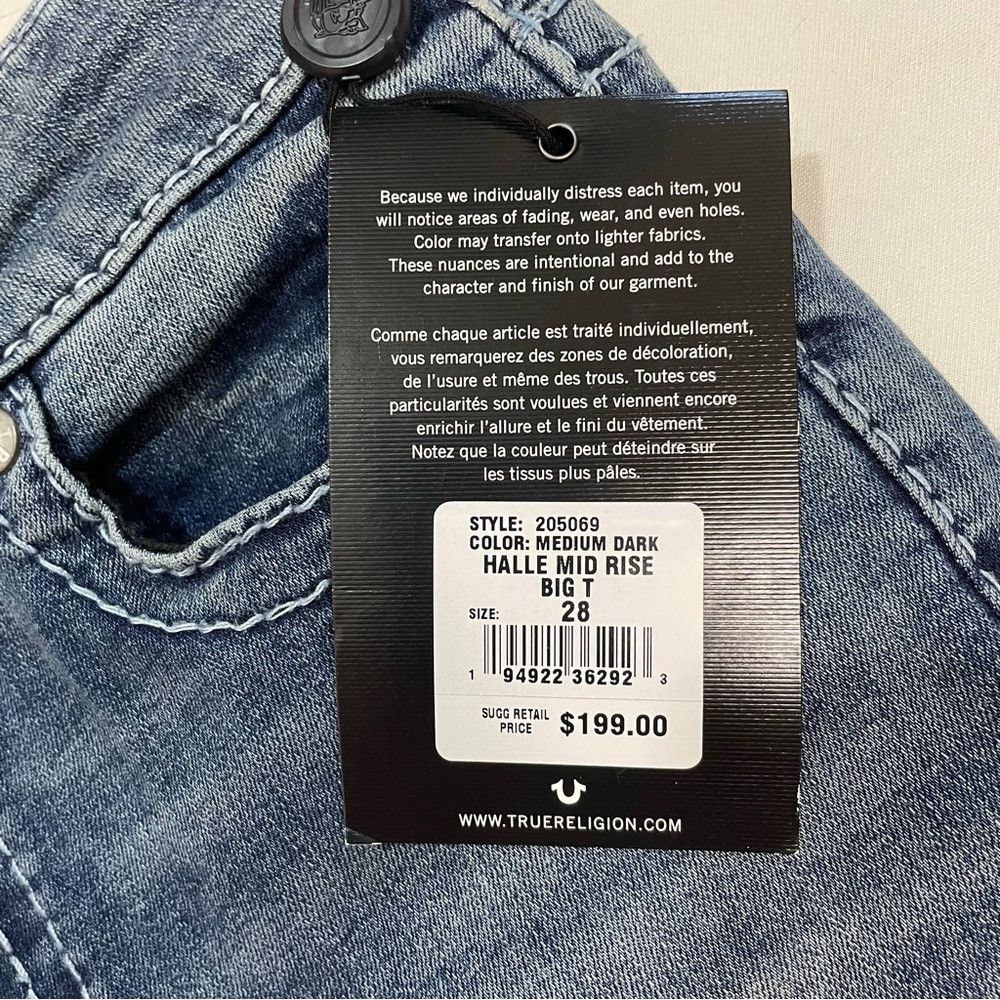 True Religion NWT New $199 True Religion HALLE BIG T SUPER SKINNY Jeans S Size 28" / US 6 / IT 42 - 6 Thumbnail