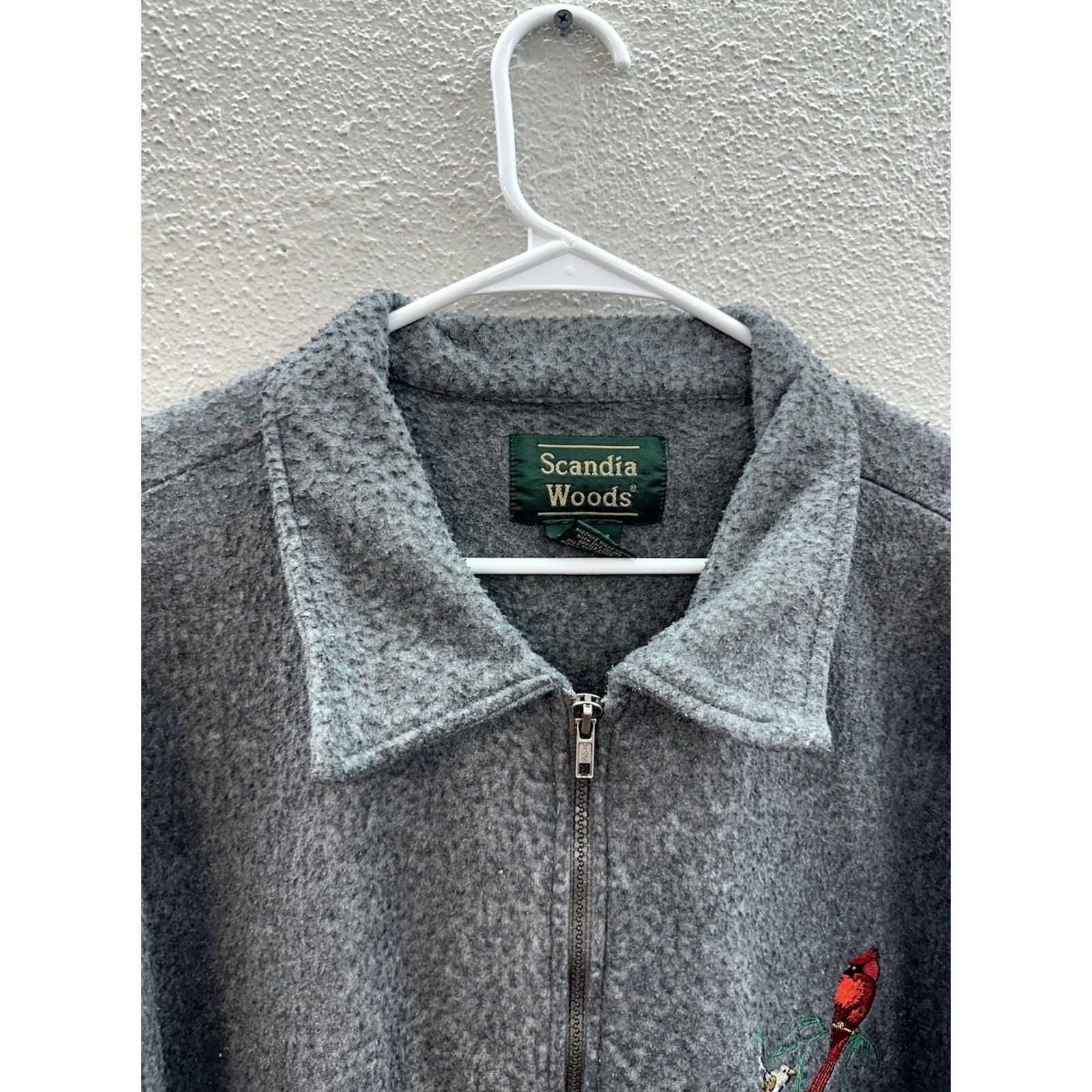 Vintage VINTAGE Womens Scandia Woods Fleece Jacket Size 2XL Gray Cardinal Embordered Zip Up Size XXL / US 16-18 / IT 52-54 - 3 Thumbnail