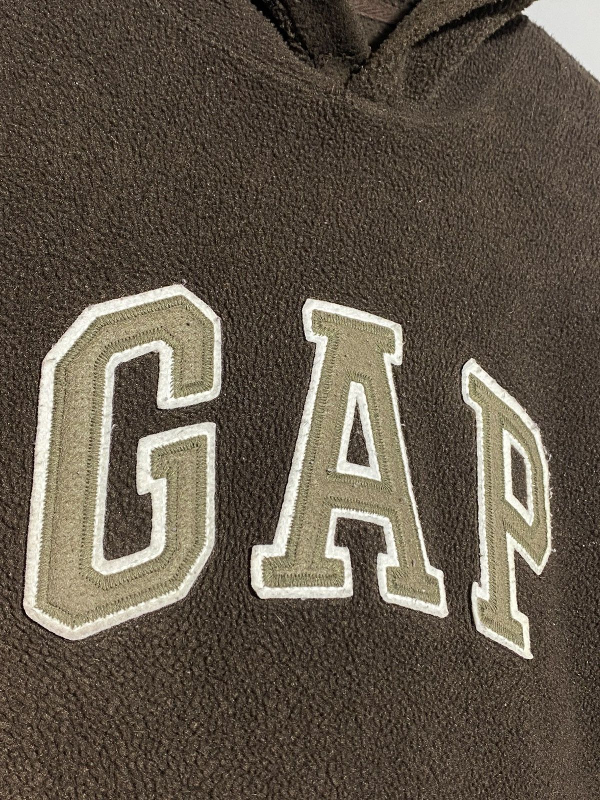 Gap 🔥 Y2K GAP BROWN FLEECE HOODIE DISTRESSED WORKWEAR VIBES Size US M / EU 48-50 / 2 - 4 Thumbnail