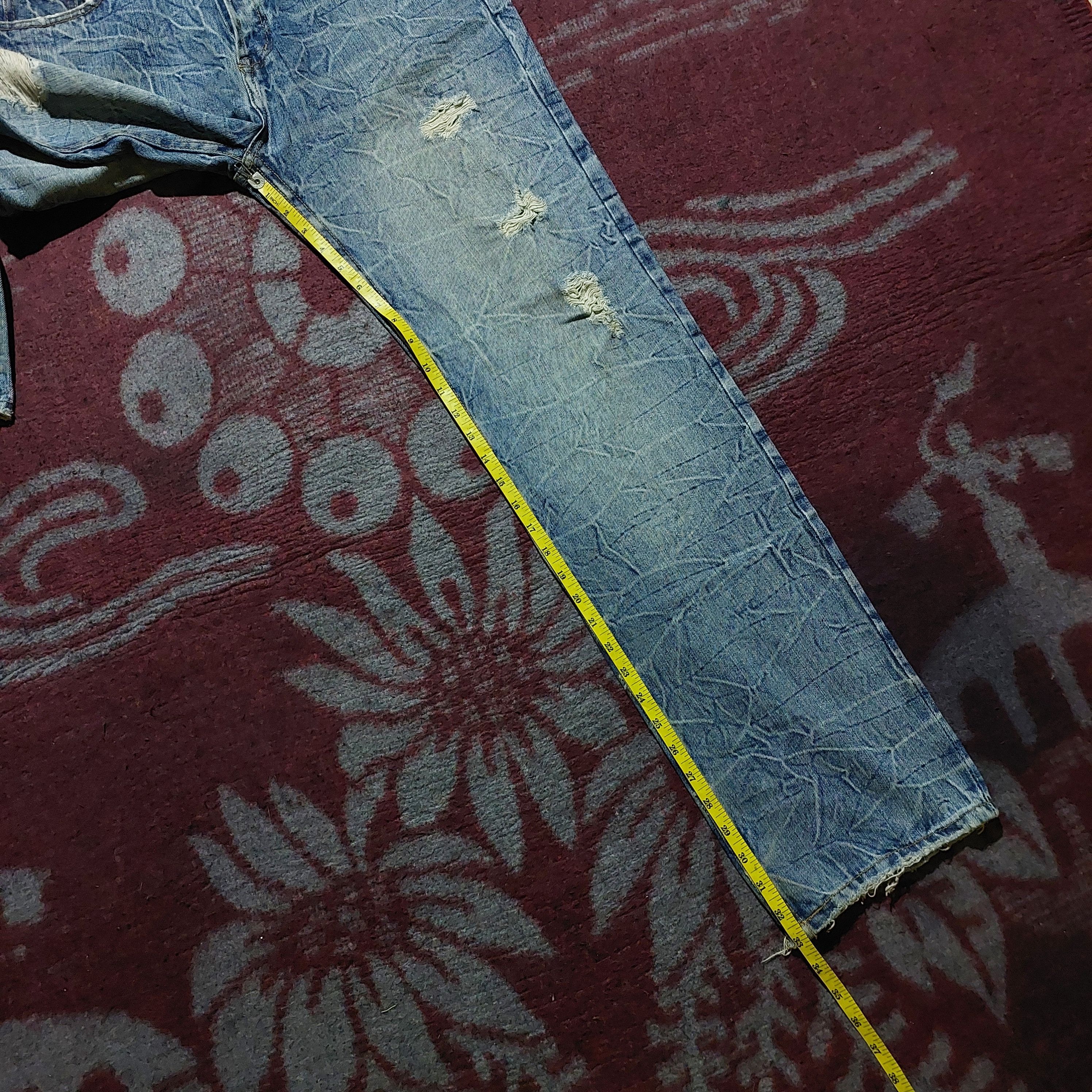 Tornado Mart Edge Rupert feather tendon pattern distressed denim Size US 32 / EU 48 - 12 Thumbnail