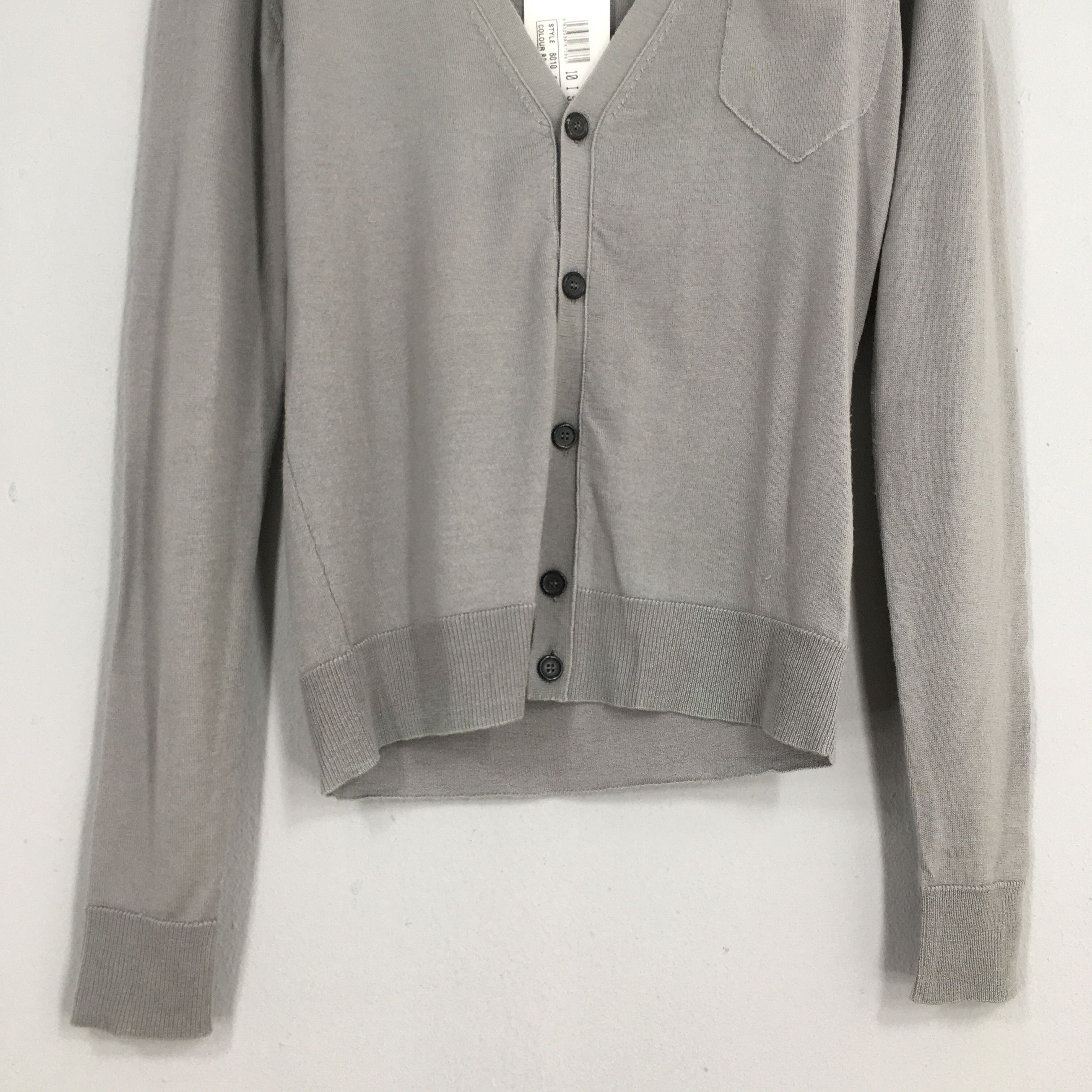 Designer × Raf Simons Vintage Raf Simons Cardigan Italy Gray Lana Sweater Small Size S / US 4 / IT 40 - 4 Thumbnail