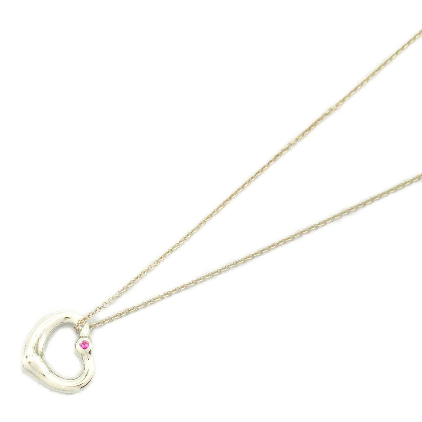 Tiffany & Co. Tiffany Co Open Heart Pink Sapphire Pendant Necklace 925 Silver Size ONE SIZE - 1 Thumbnail