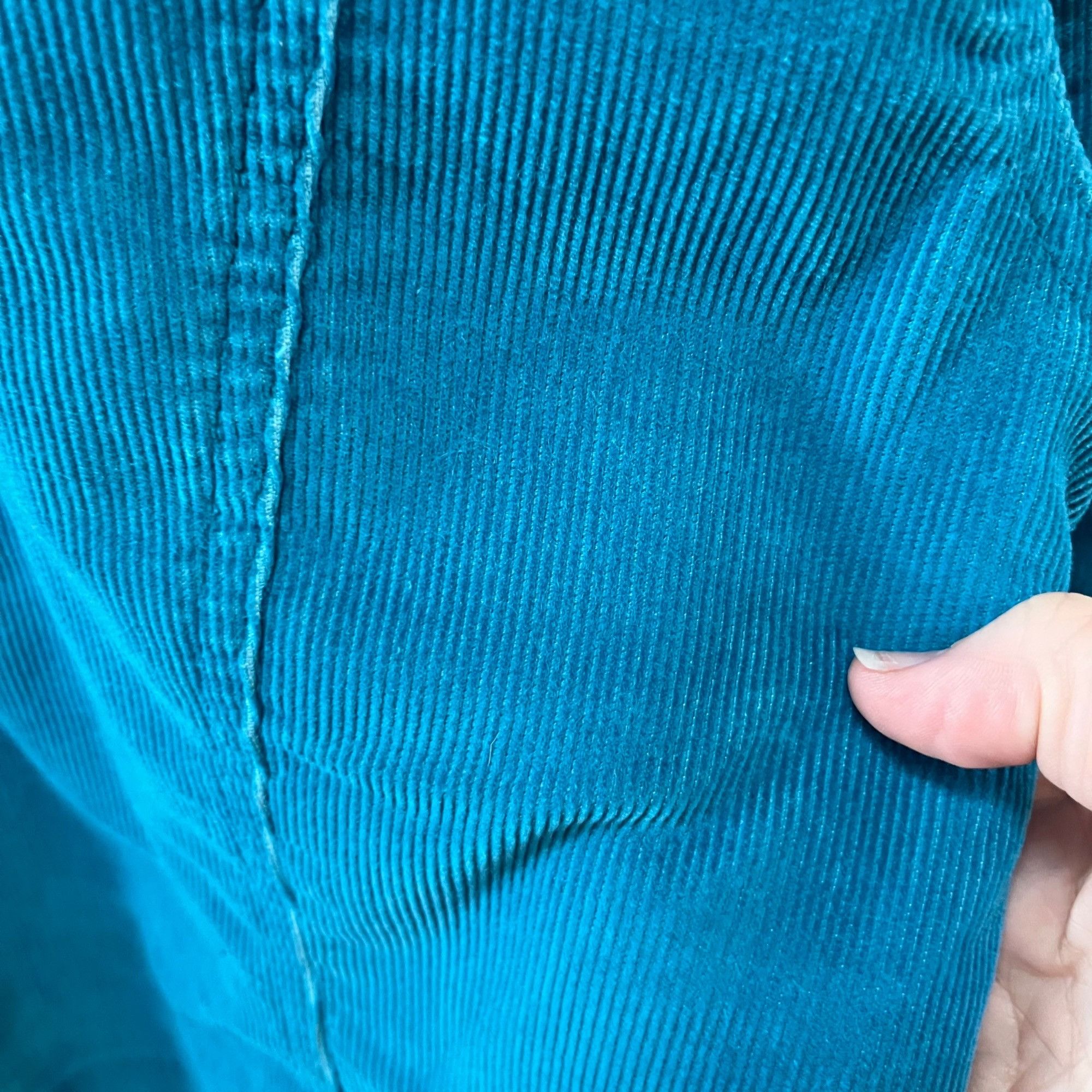 L.L. Bean L.L. Bean Womens Teal Corduroy Sherpa-Lined Trucker Jacket B Size L / US 10 / IT 46 - 6 Thumbnail