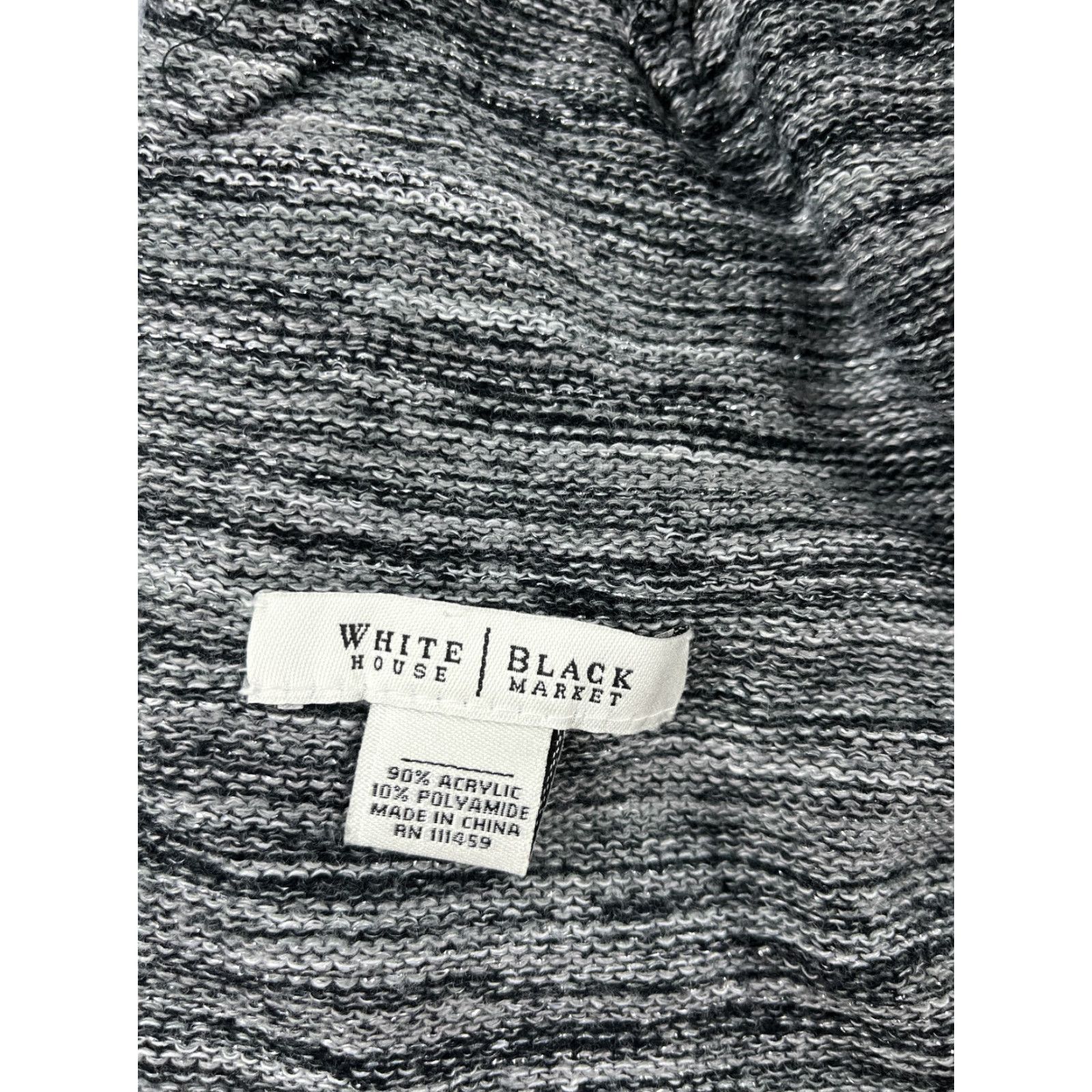 White House Black Market White House Black Market Beanie Womens One Size Gray Stripe Knit Acrylic Size ONE SIZE - 6 Thumbnail