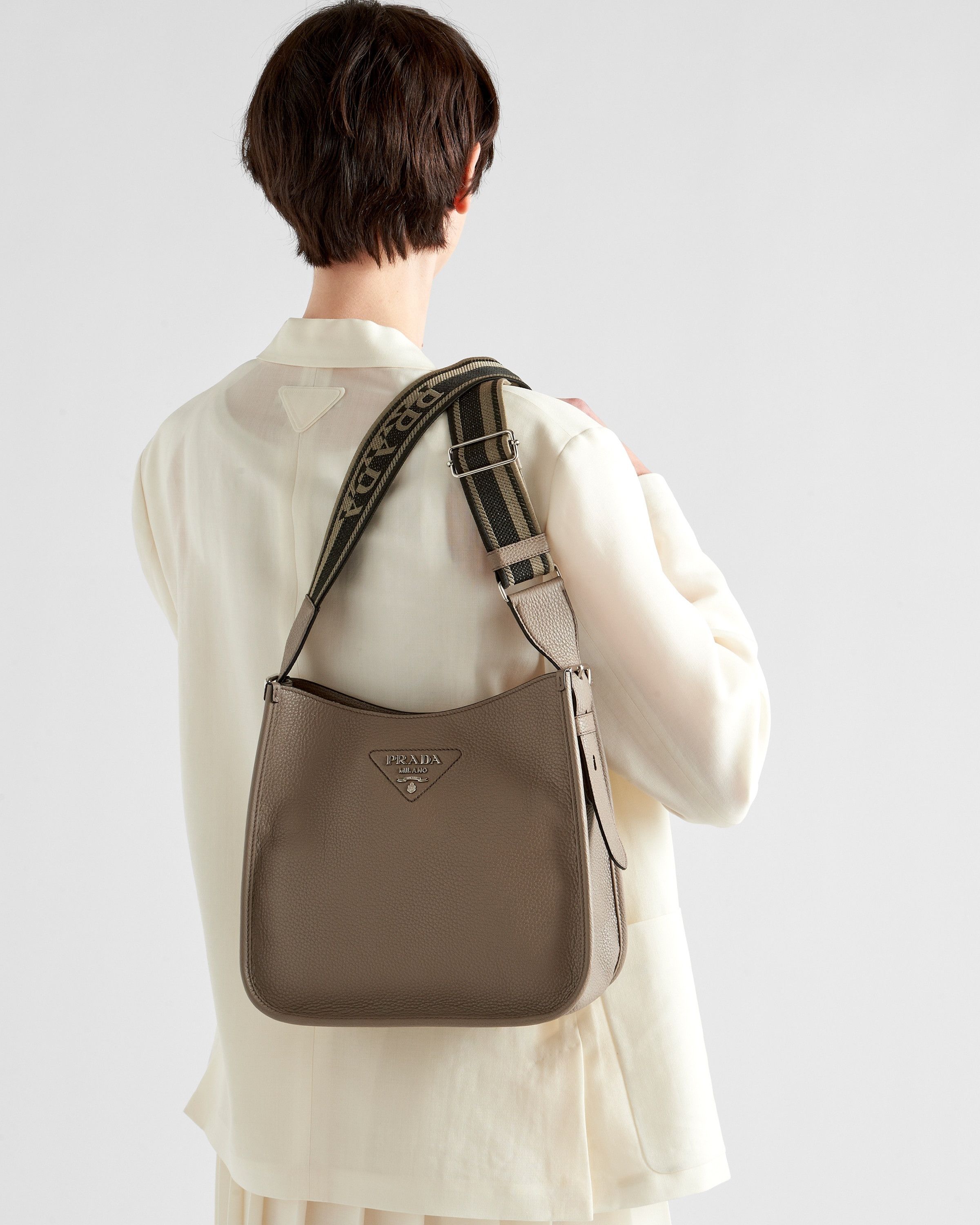 Prada o1la1rc1a0925 Size: OS / Leather Hobo Bag in Taupe Size ONE SIZE - 8 Thumbnail