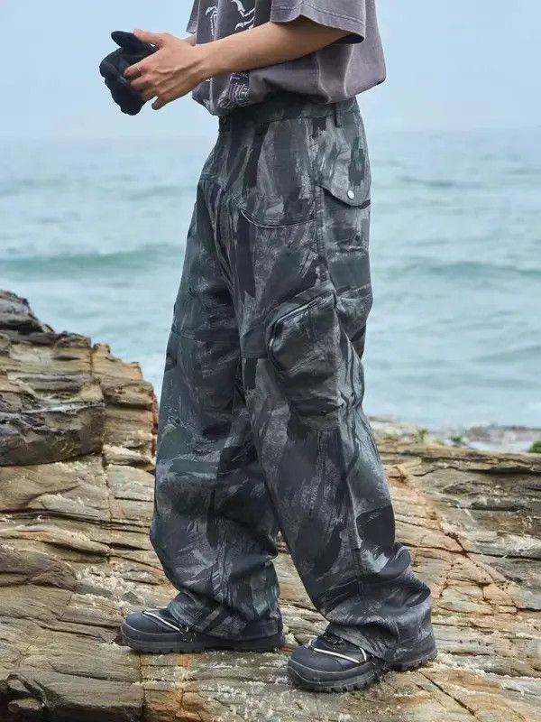 Japanese Brand VIBE Retro camouflage high street wide leg casual overalls Size US 32 / EU 48 - 6 Thumbnail