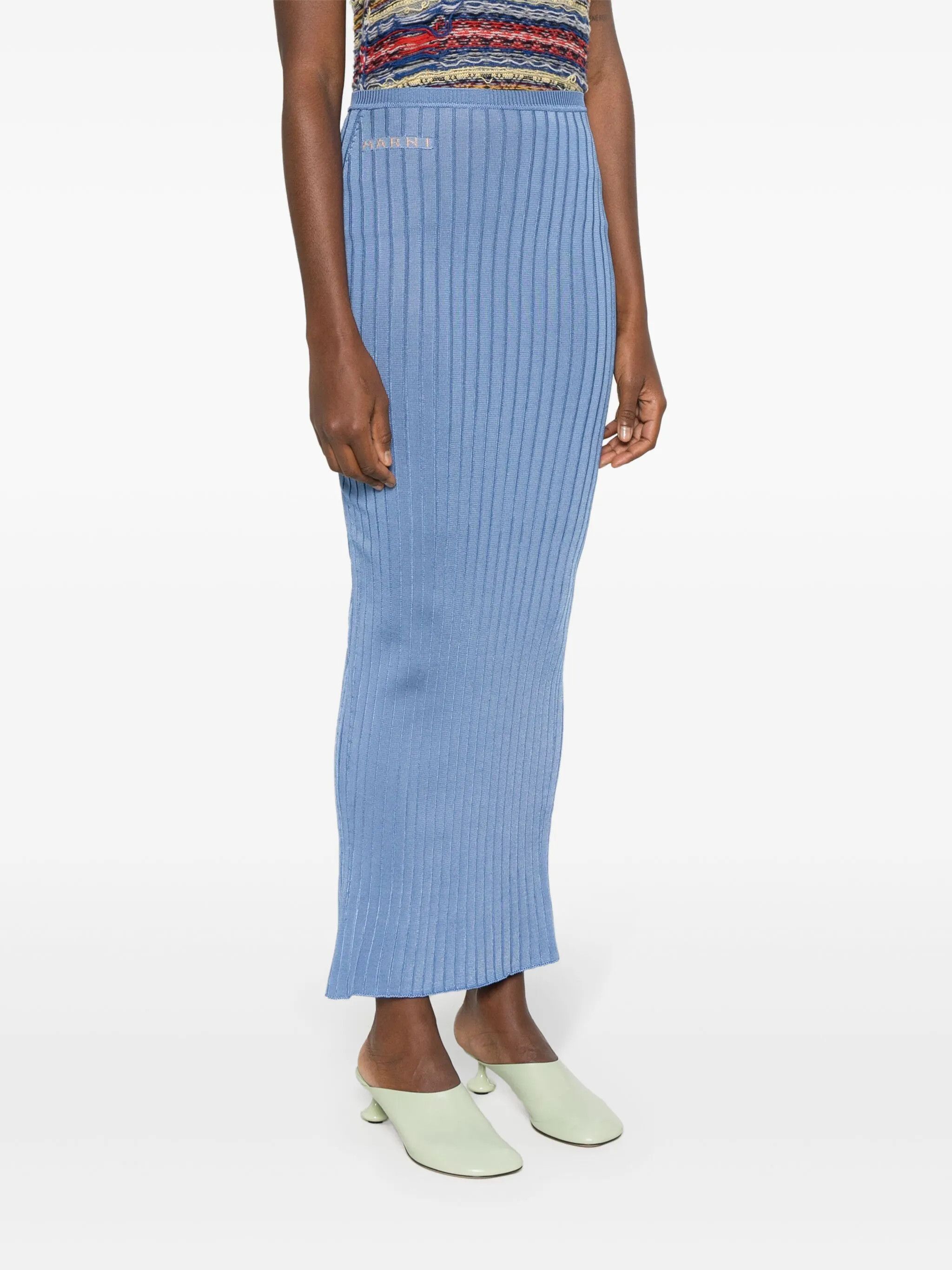 Marni o1f1d3z0725 Maxi Skirt in Blue Size 28" / US 6 / IT 42 - 3 Thumbnail