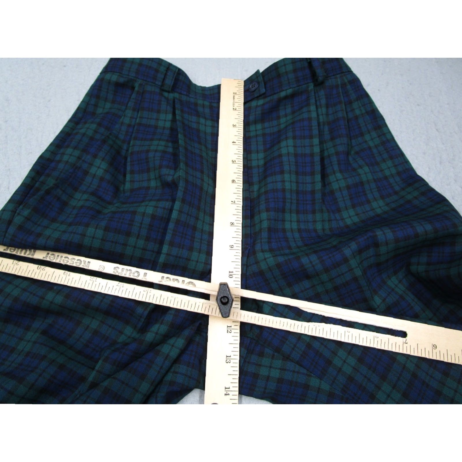 Pendleton VINTAGE Pendleton Women's Pants 6 Green Black Watch Tartan Plaid Wool Pleated Classic 26x26 Size 28" / US 6 / IT 42 - 5 Thumbnail