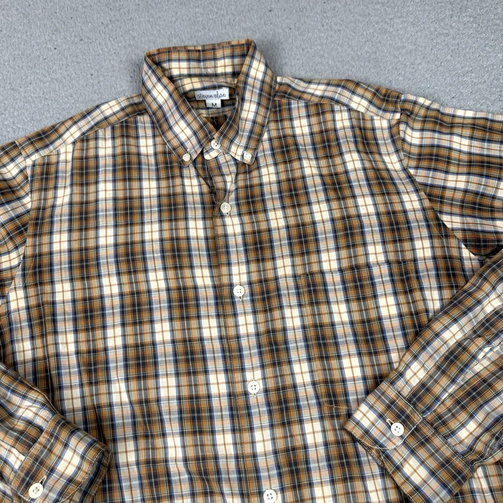 Steven Alan Steven Alan Shirt Adult M Brown Button Flannel Long Sleeve USA Casual Top M Size US M / EU 48-50 / 2 - 2 Thumbnail