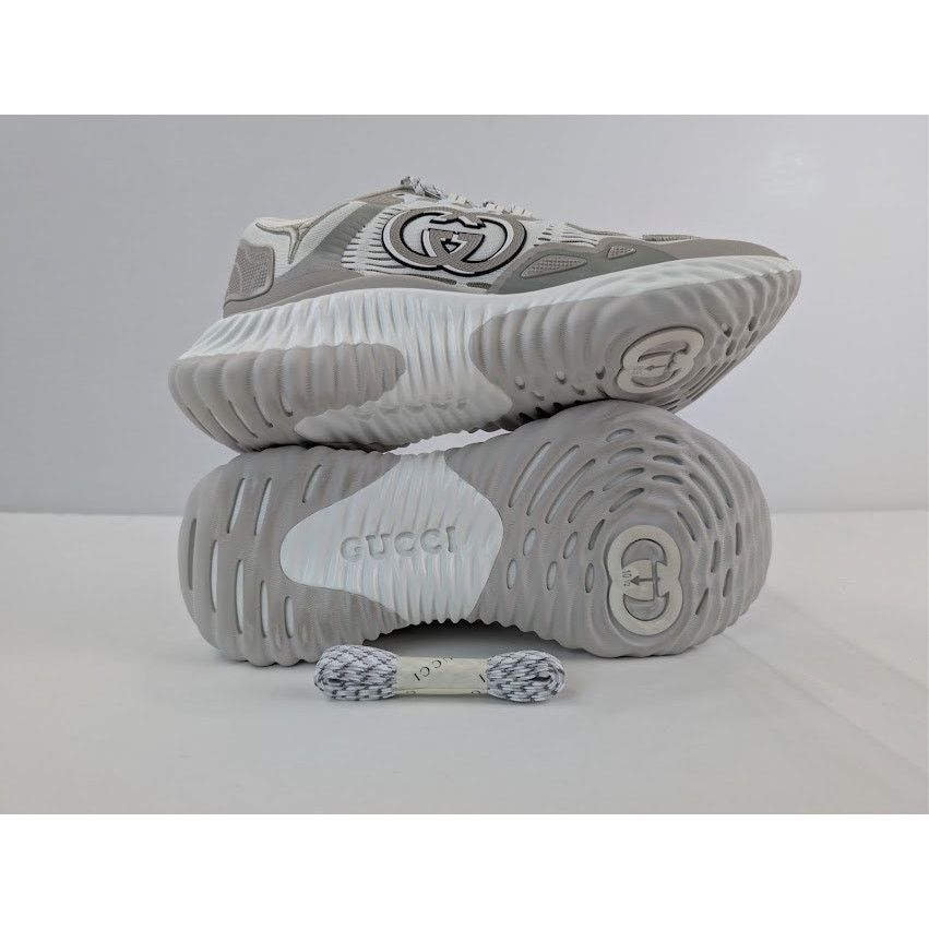 Gucci o1rshd1 Ripple Splash Sneaker in White / Grey Size US 11 / EU 44 - 13 Thumbnail