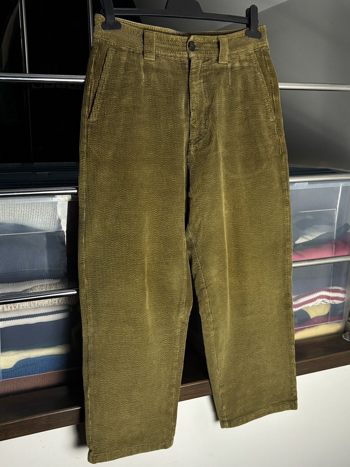 Acne Studios Acne Studios Olive Green Corduroy Chino Pants Size US 30 / EU 46 - 2 Thumbnail