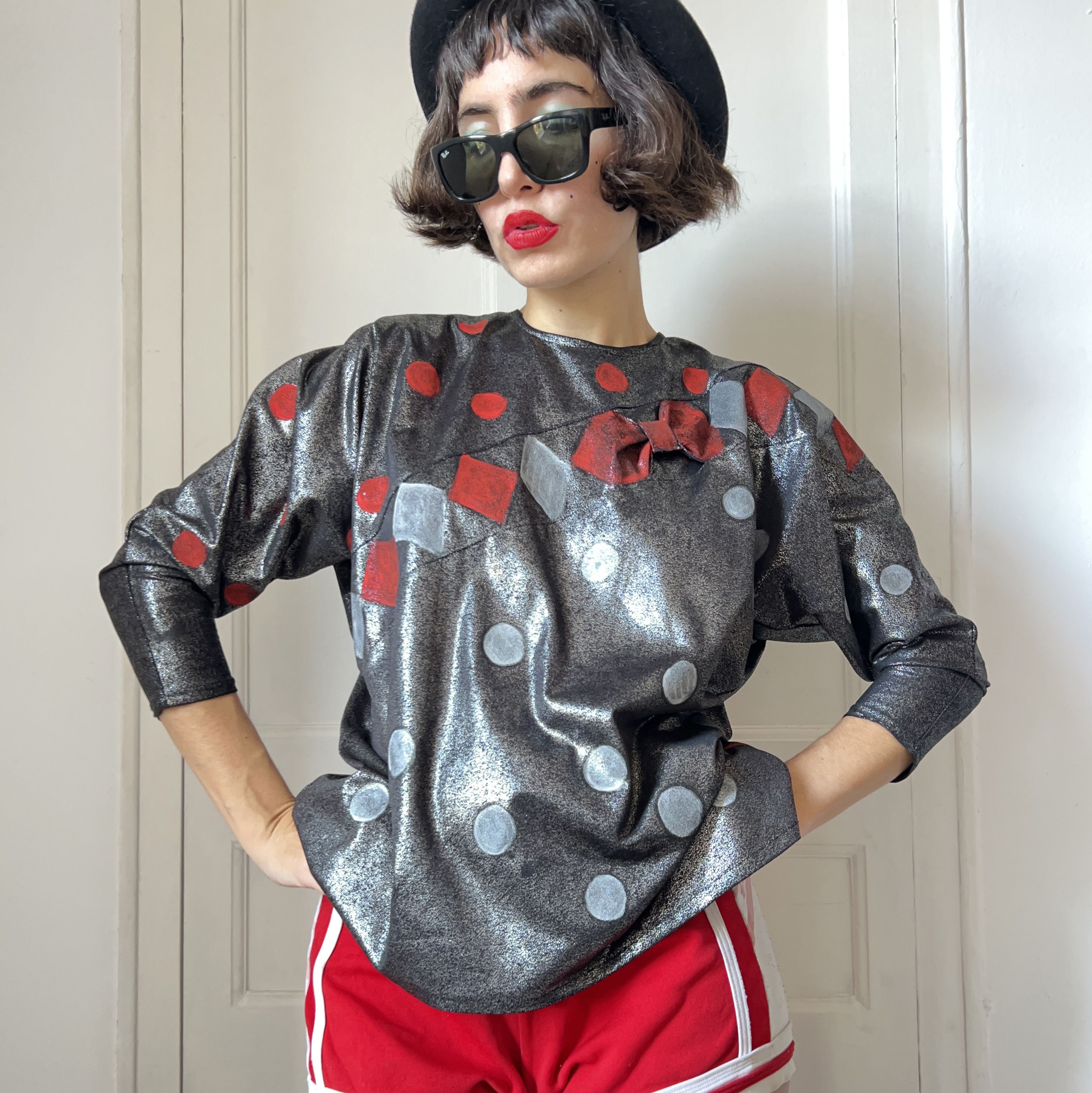 Custommade Custommade Polka Dot Argyle Harlequin Metallic Blouse Size L / US 10 / IT 46 - 1 Thumbnail
