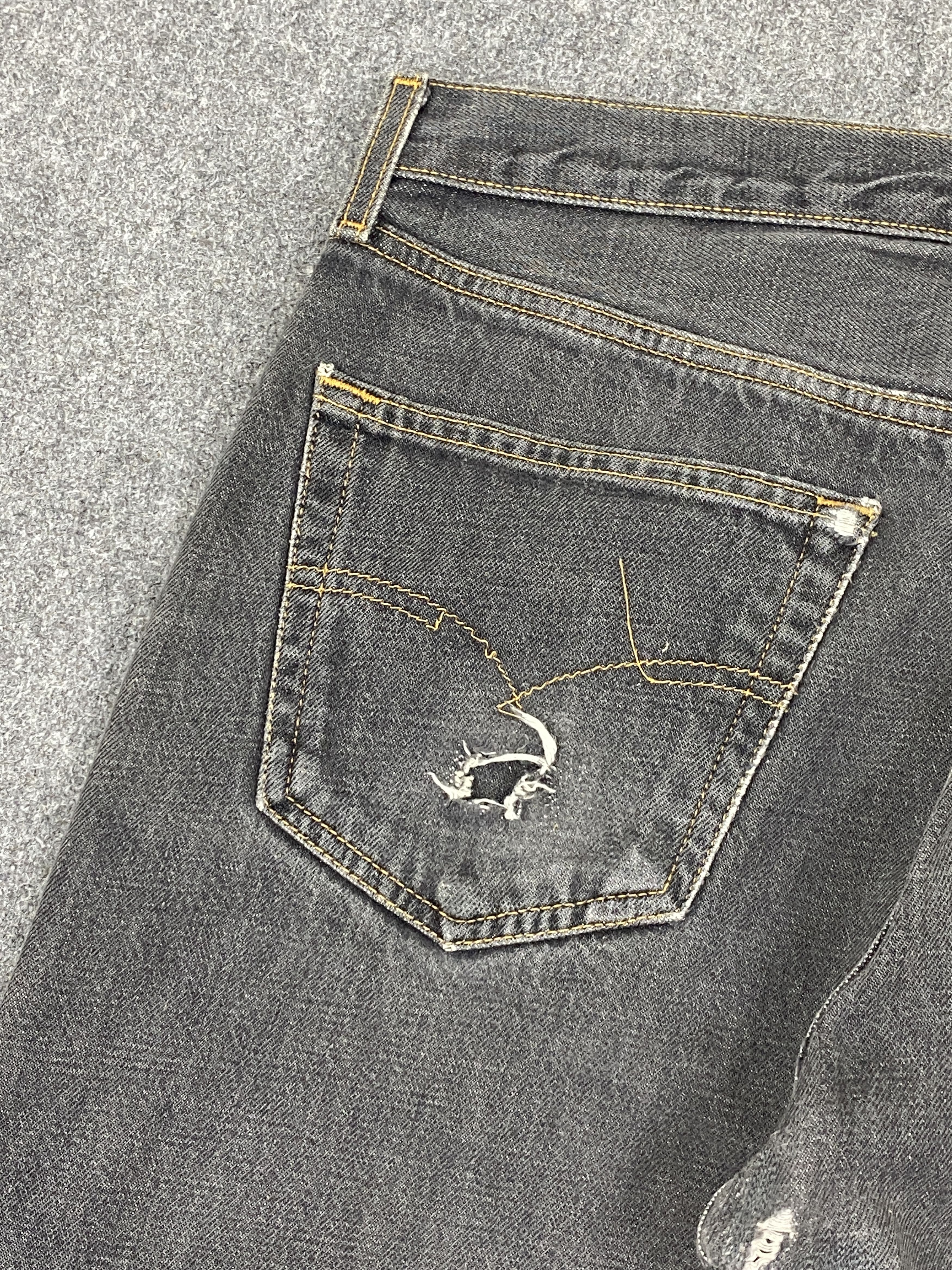 Levi's Vintage 90s Levis 501 Distressed Faded Black Jeans Size US 33 - 15 Thumbnail