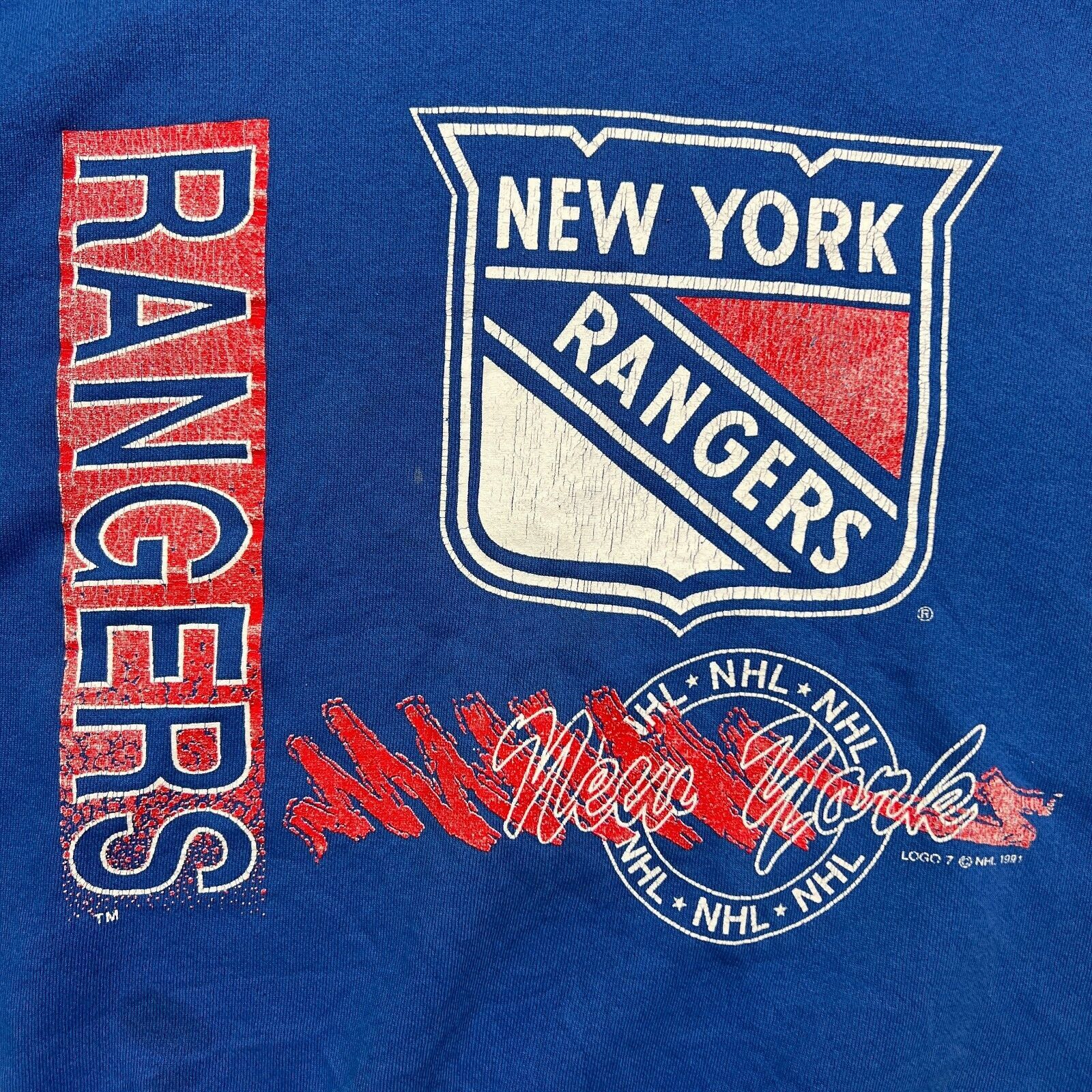 Logo 7 × NHL × Vintage VTG 1991 Logo 7 New York Ranger Sweatshirt Medium NHL Hockey Size US M / EU 48-50 / 2 - 3 Thumbnail