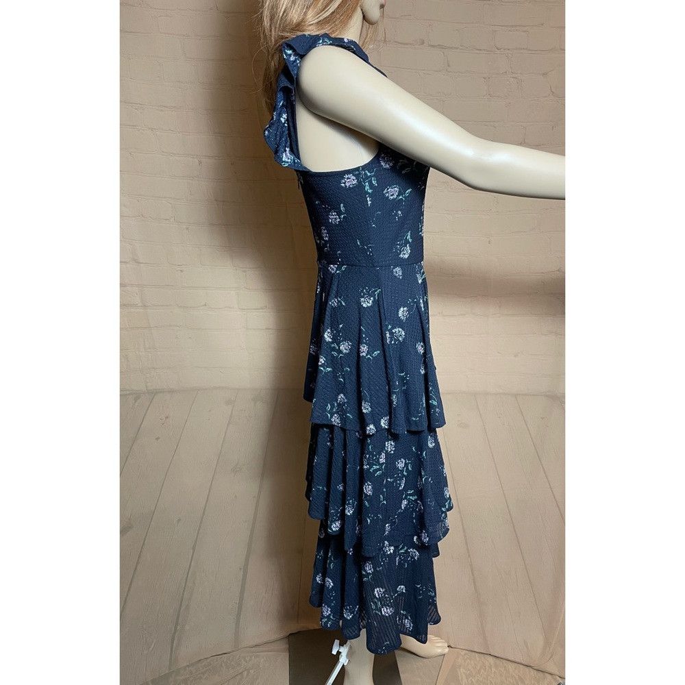 Other NWT New $118 RACHEL Rachel Roy Navy Floral Ruffle Tiered Dr Size S / US 4 / IT 40 - 3 Thumbnail