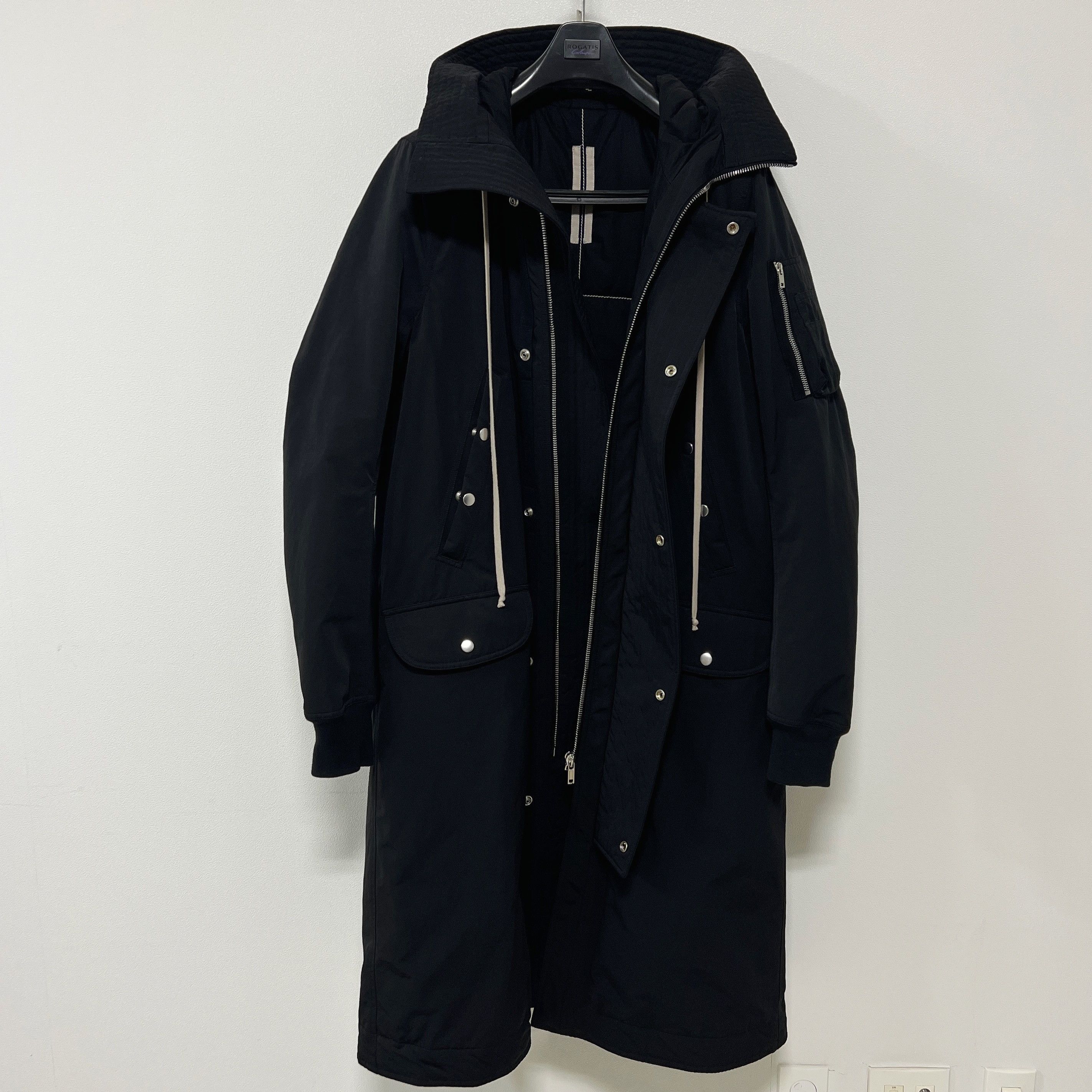 Rick Owens Rick Owens FW17 DRKSHDW Hooded Long Parka Black Size US L / EU 52-54 / 3 - 3 Thumbnail