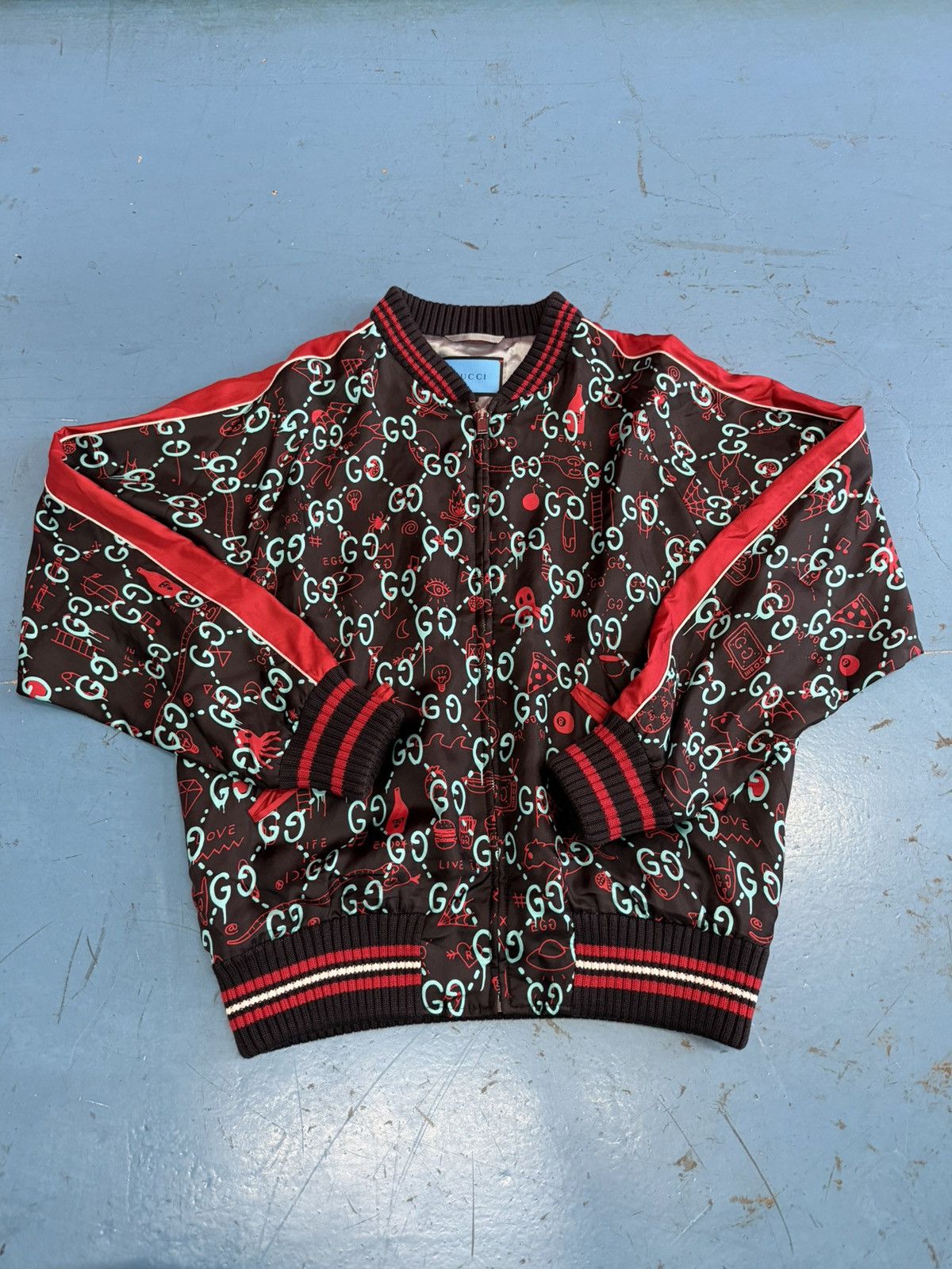 Gucci GUCCI GHOST SILK BLACK BOMBER Size US L / EU 52-54 / 3 - 1 Thumbnail