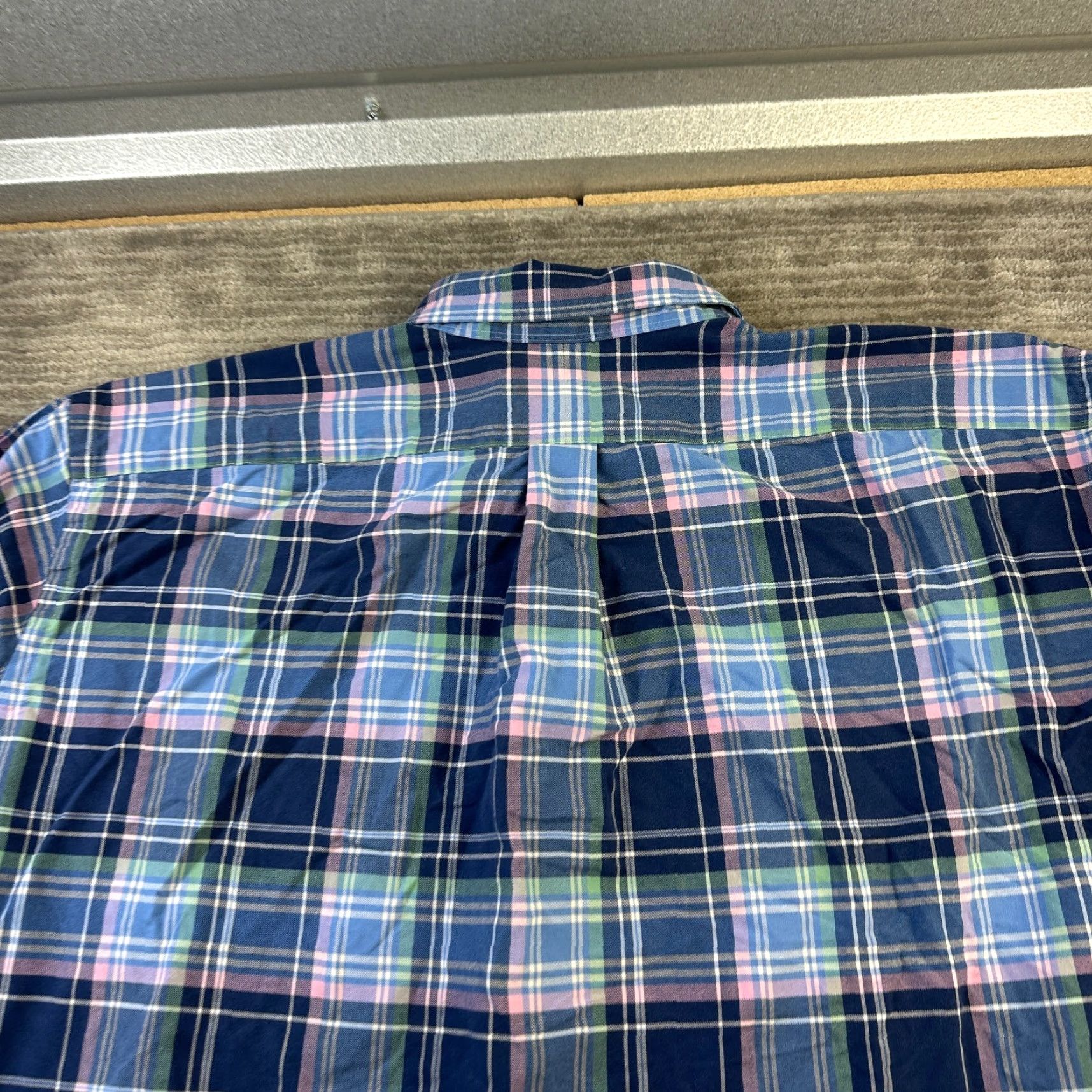 Polo Ralph Lauren Polo Ralph Lauren Shirt Mens 3XB 3XL Big Blue Button Up Pony Oxford Plaid Size US XXL / EU 58 / 5 - 5 Thumbnail