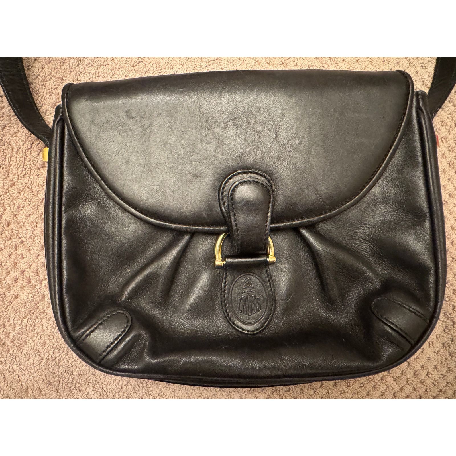 Mark Cross Vintage Mark Cross Black Leather Crossbody Handbag Size ONE SIZE - 2 Thumbnail