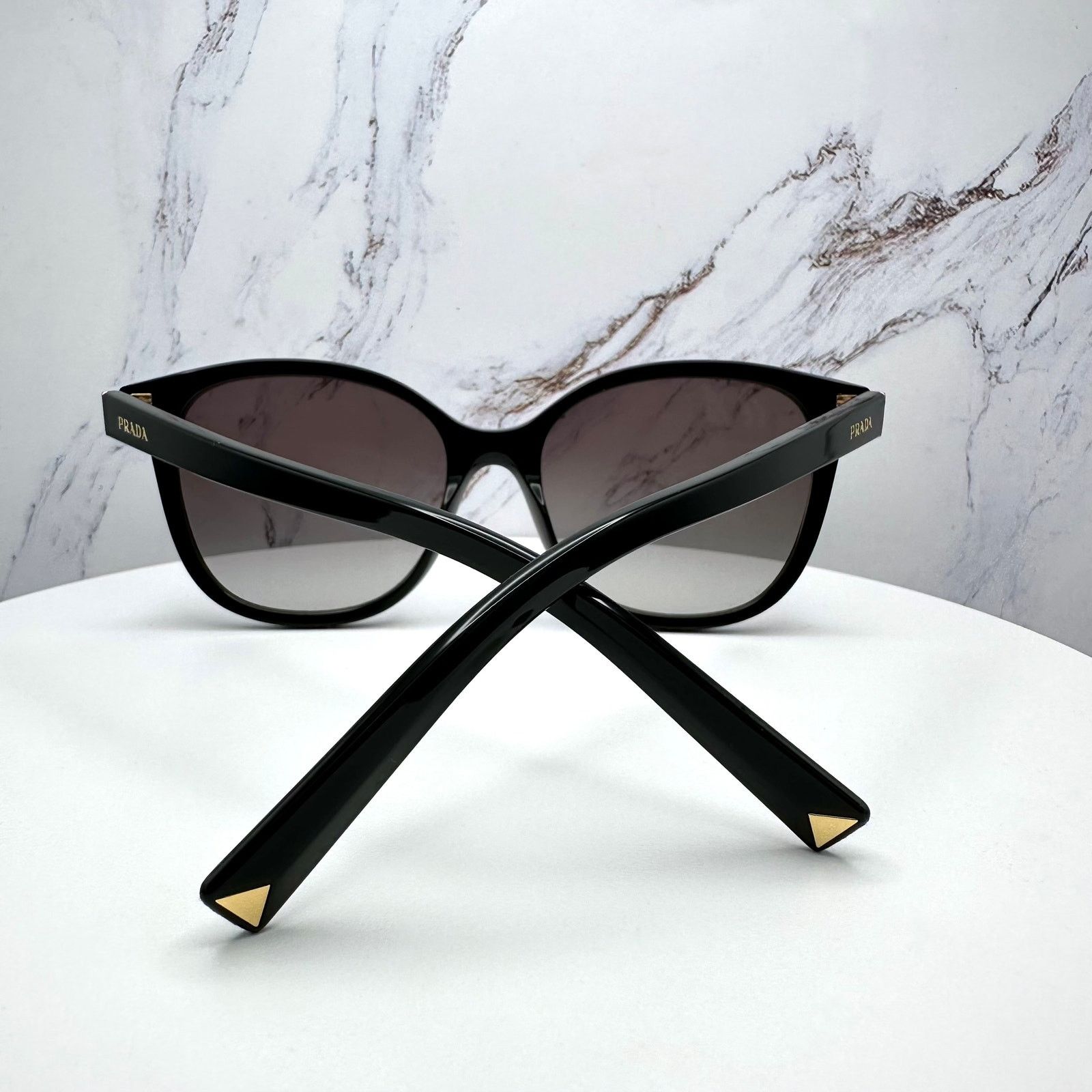 Prada New PRADA Sunglasses Black Gold Square Gray Lens Size ONE SIZE - 5 Thumbnail