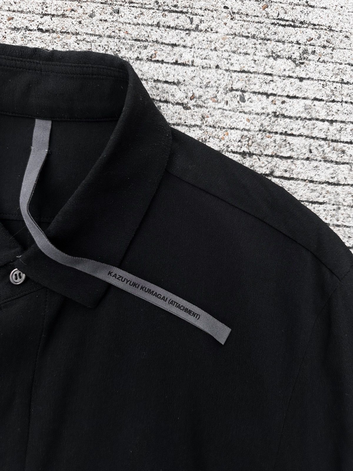 Kazuyuki Kumagai Attachment Attachment Black Ayanasu Concealed Placket Shirts Size US M / EU 48-50 / 2 - 4 Thumbnail