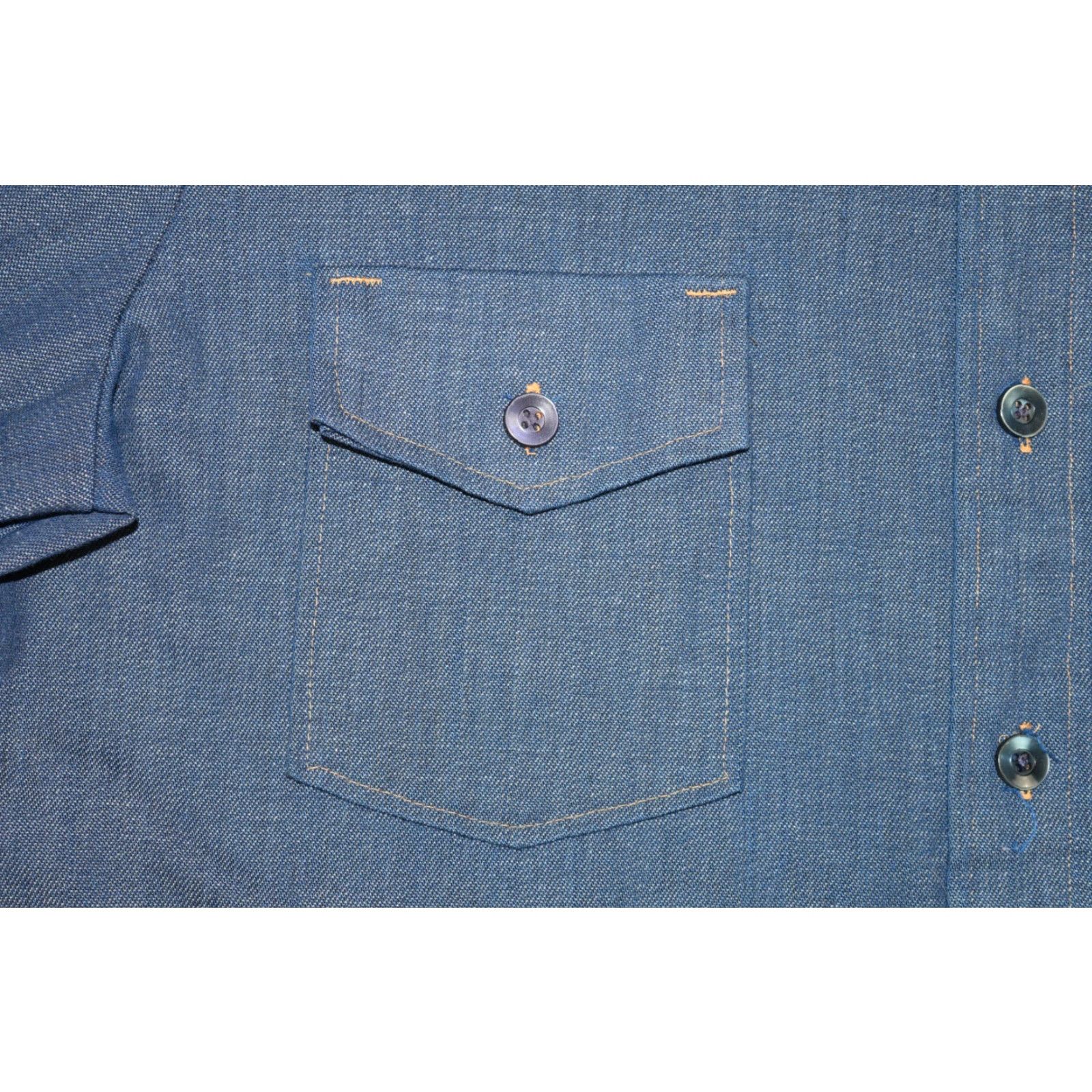 Denime Vintage H.I.S Women's 70s Denim Shirt Long Sleeve Collared Pockets Blue Size 5 Size S / US 4 / IT 40 - 5 Thumbnail