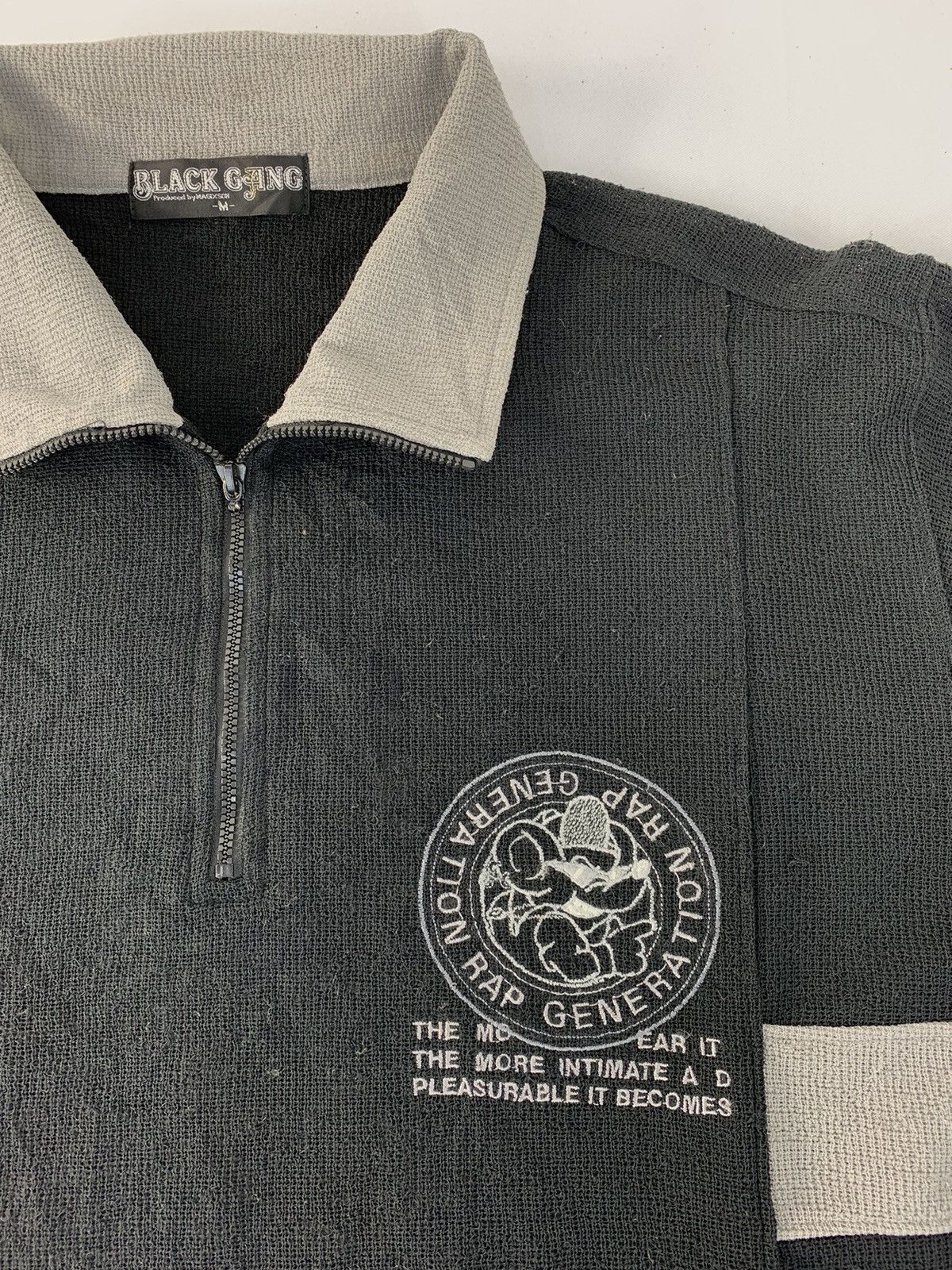 Rap Tees 90s Black Gangs Rap Generation Half Zip Embroidery Logo Size US L / EU 52-54 / 3 - 4 Thumbnail