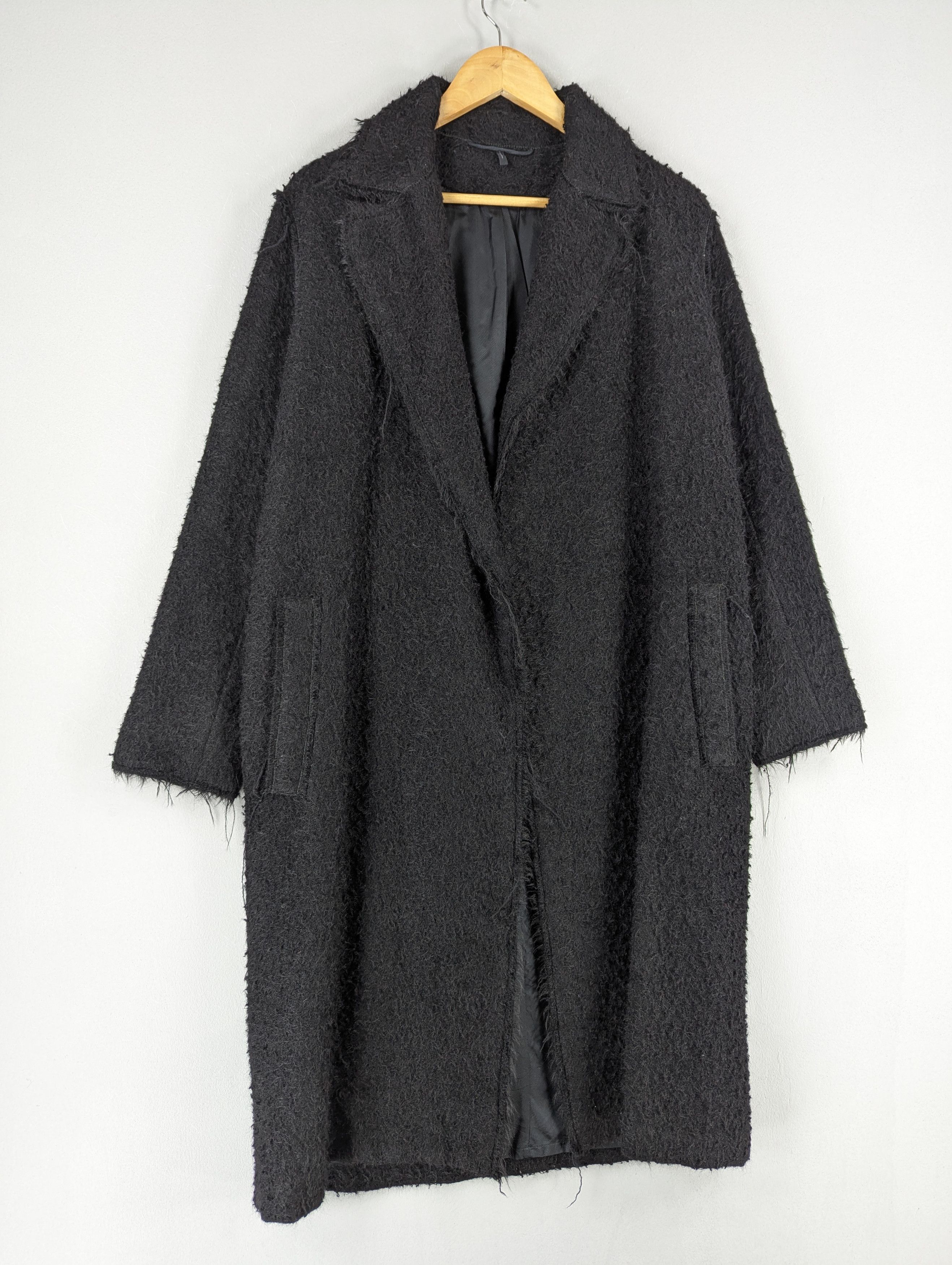 Helmut Lang Helmut Lang 'Shaggy' Long Coat-Black Size S Size US S / EU 44-46 / 1 - 3 Thumbnail